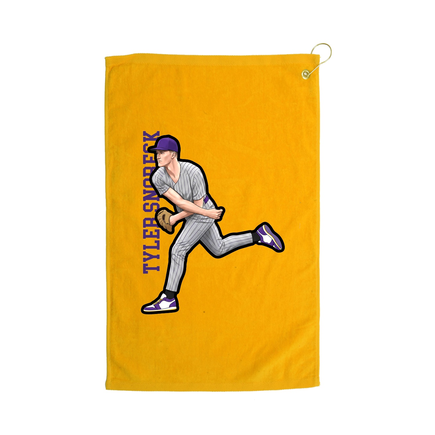 Golf Towel — Name Vertical in Gold