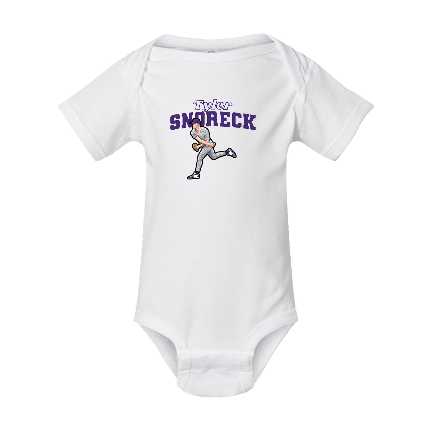 Baby Onesie — Name Arch in White