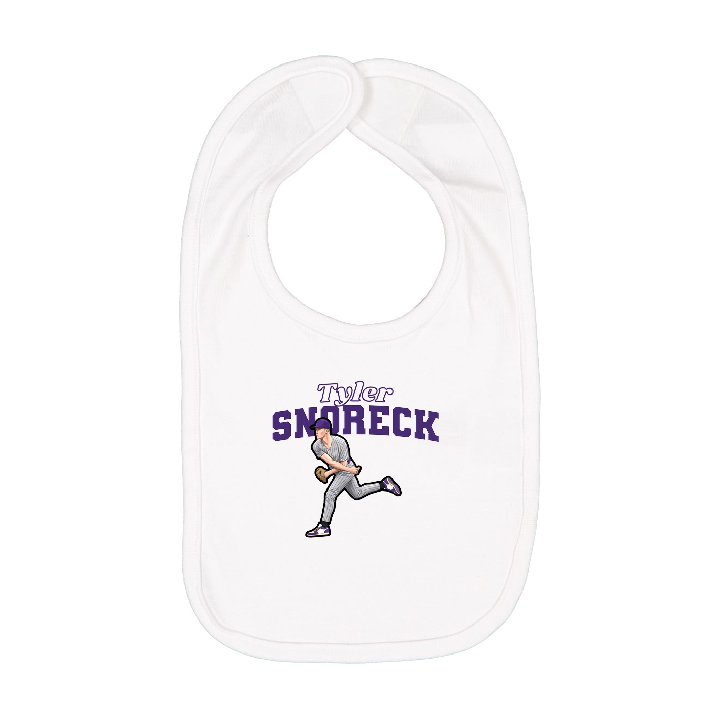 Infant Bib — Name Arch in White