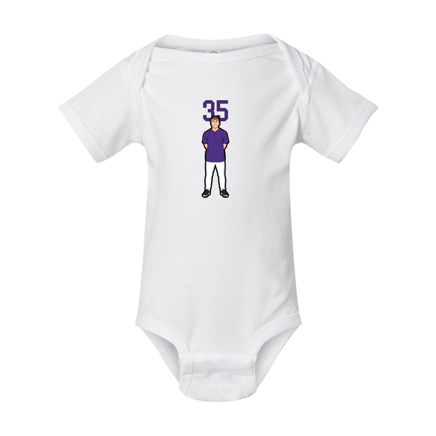 Baby Onesie — Number Top in White