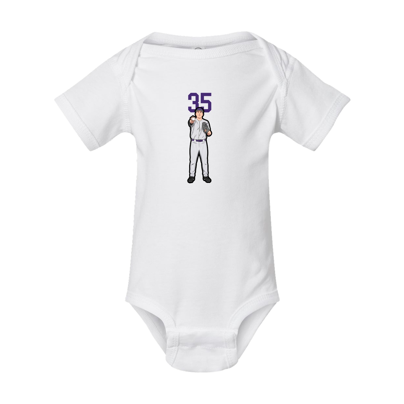 Baby Onesie — Number Top in White