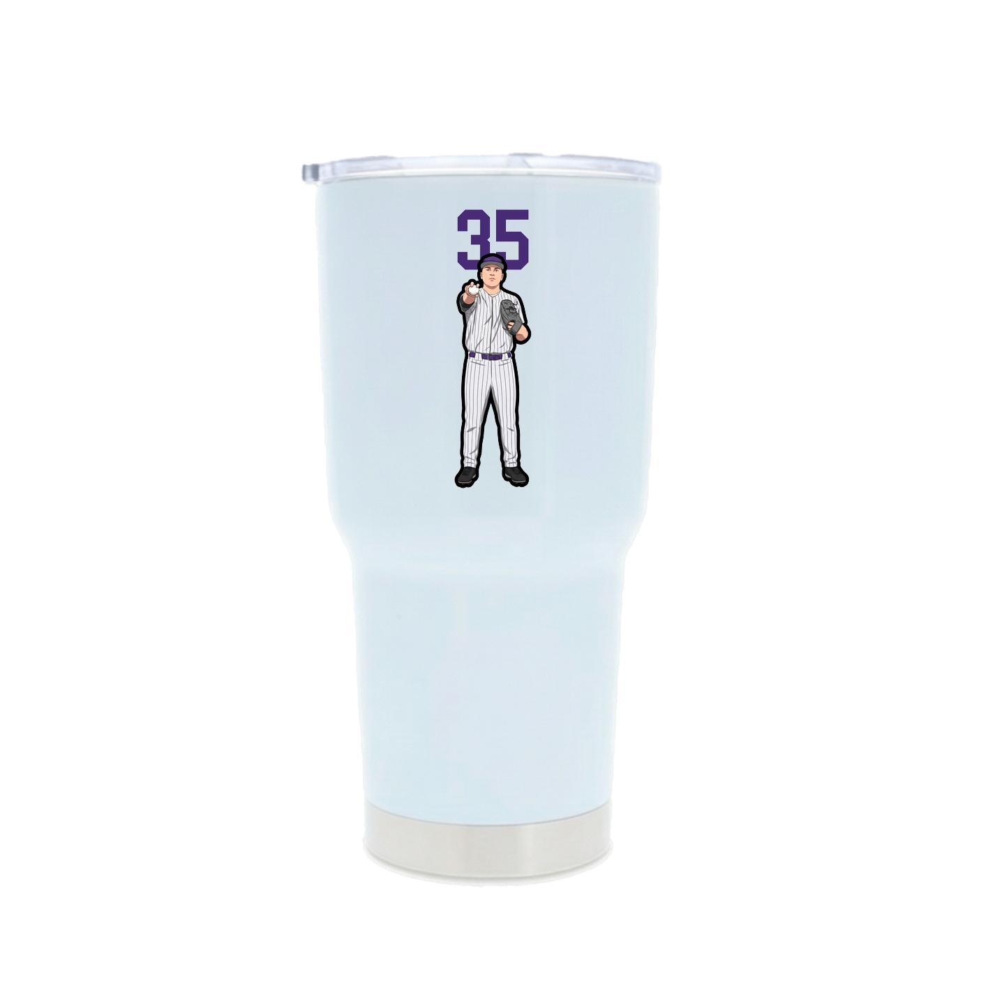 30oz Stainless Steel Tumbler — Number Top in White