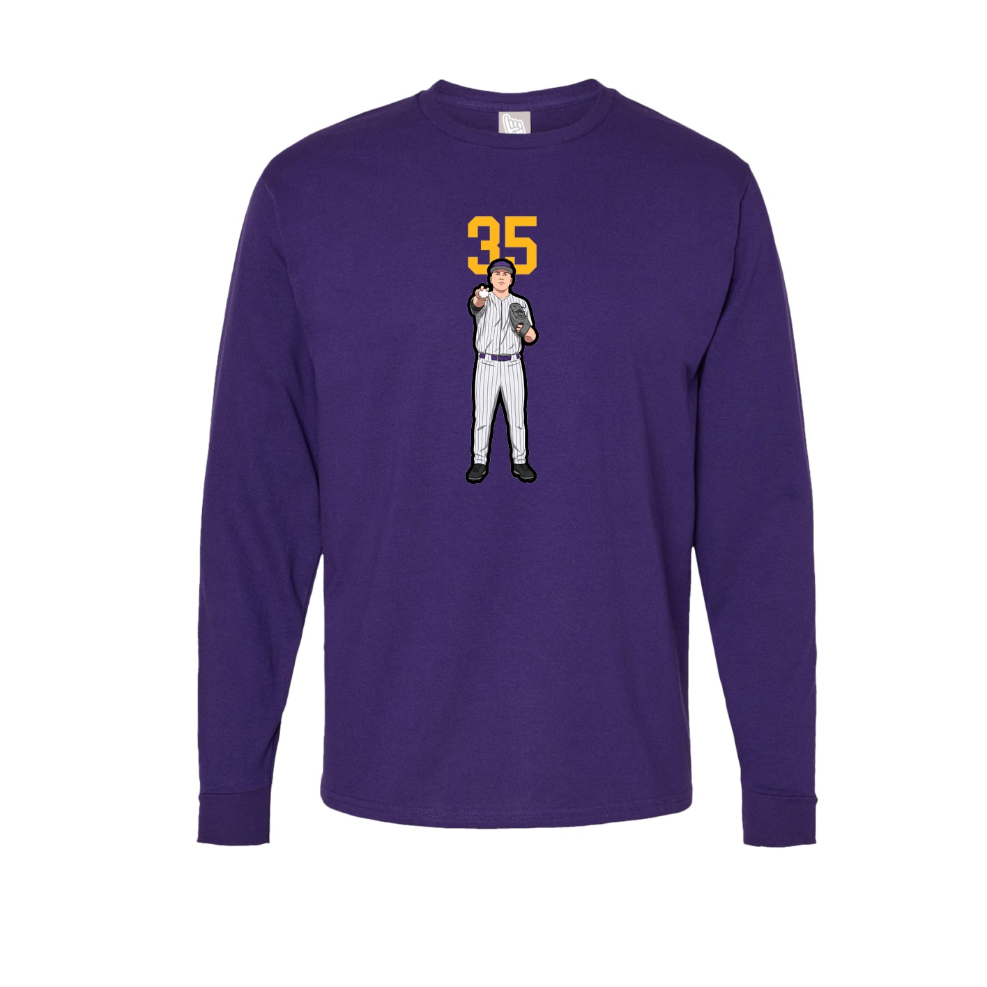 Long Sleeve Tee — Number Top in Purple