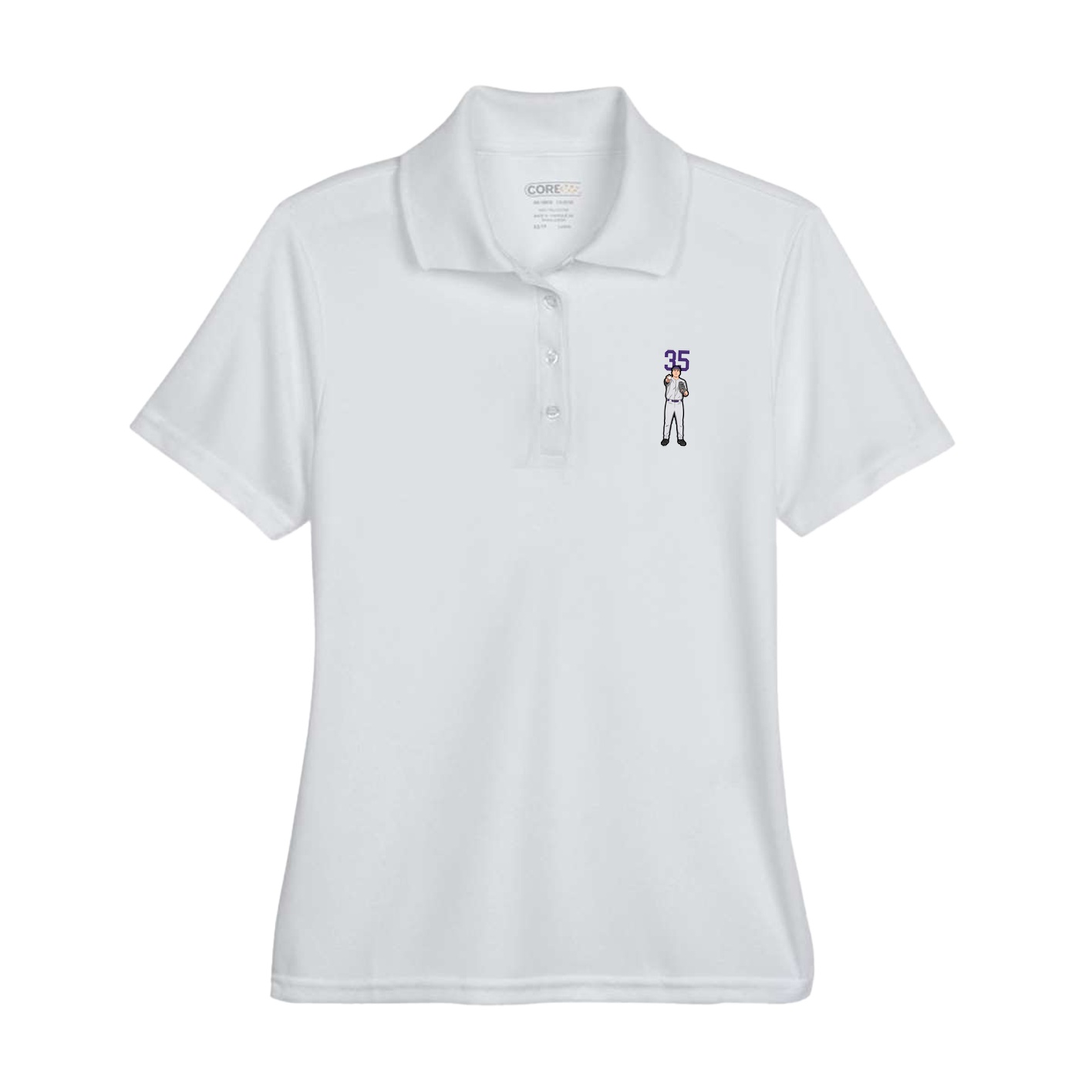 Womens Performance Polo — Number Top in Grey