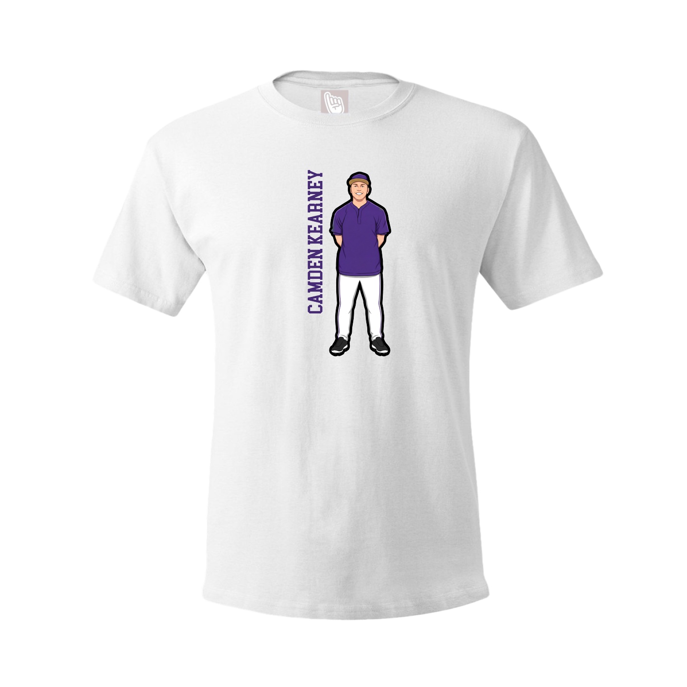 Tee — Name Vertical in White