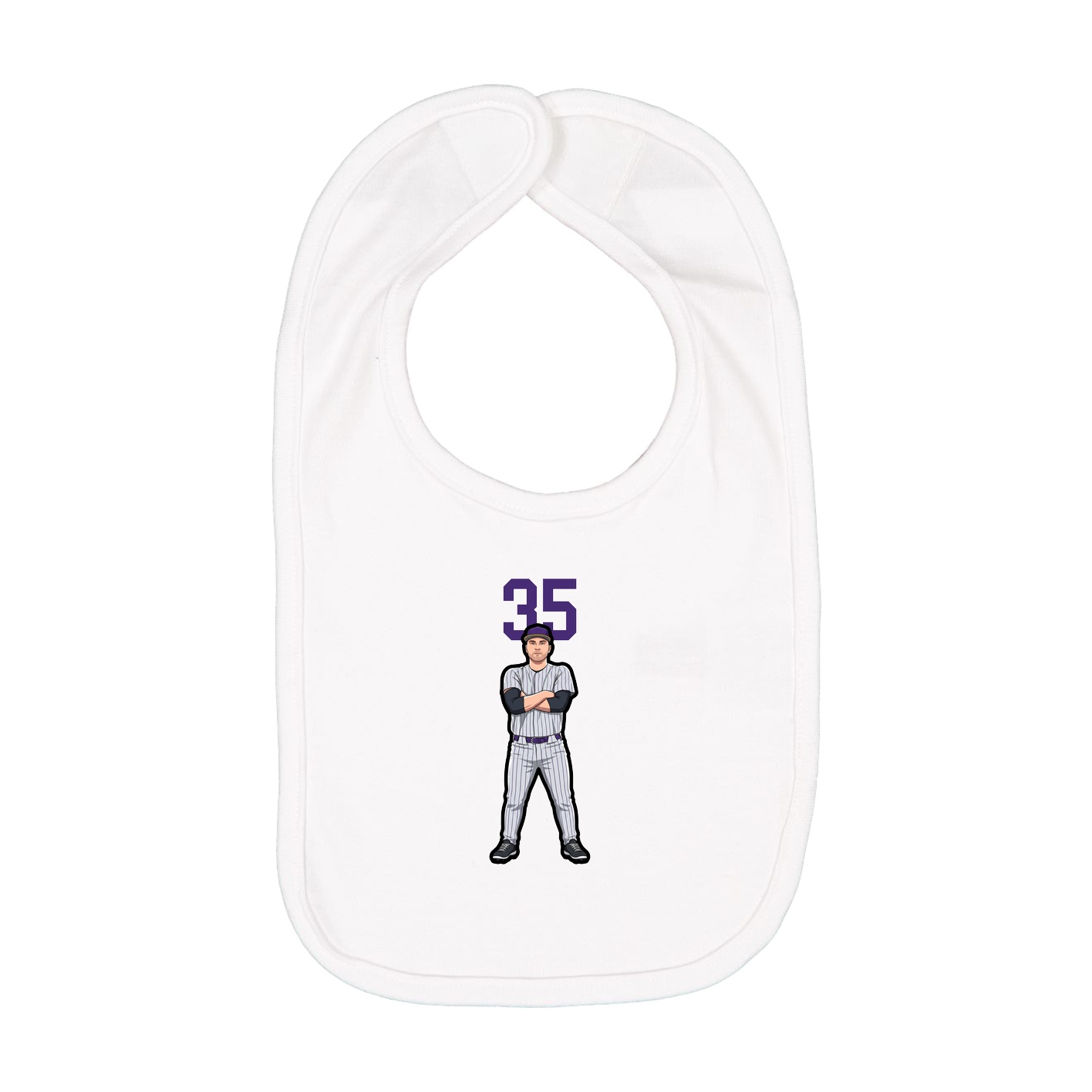 Infant Bib — Number Top in White