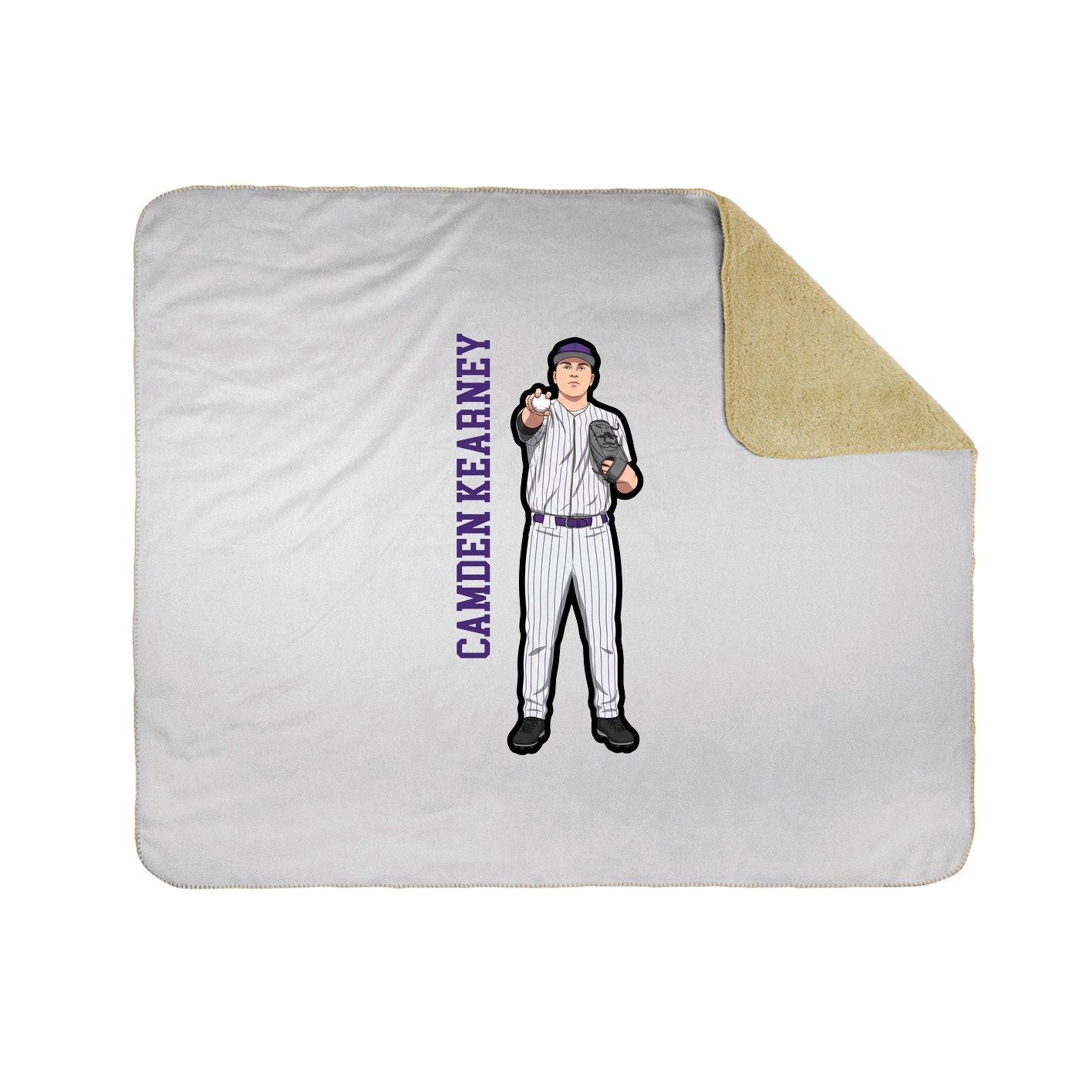 Throw Blanket — Name Vertical in White