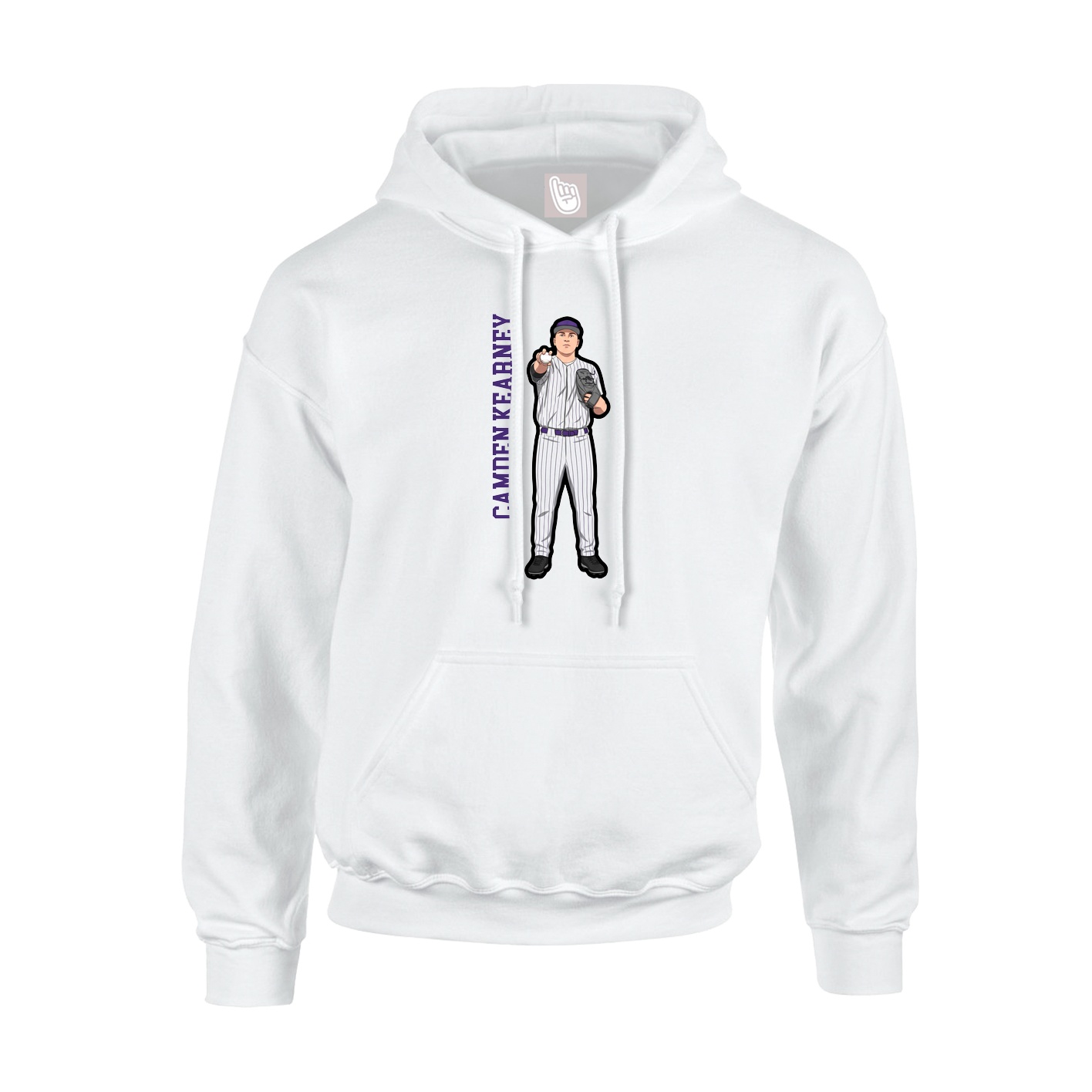 Youth Hoodie — Name Vertical in White