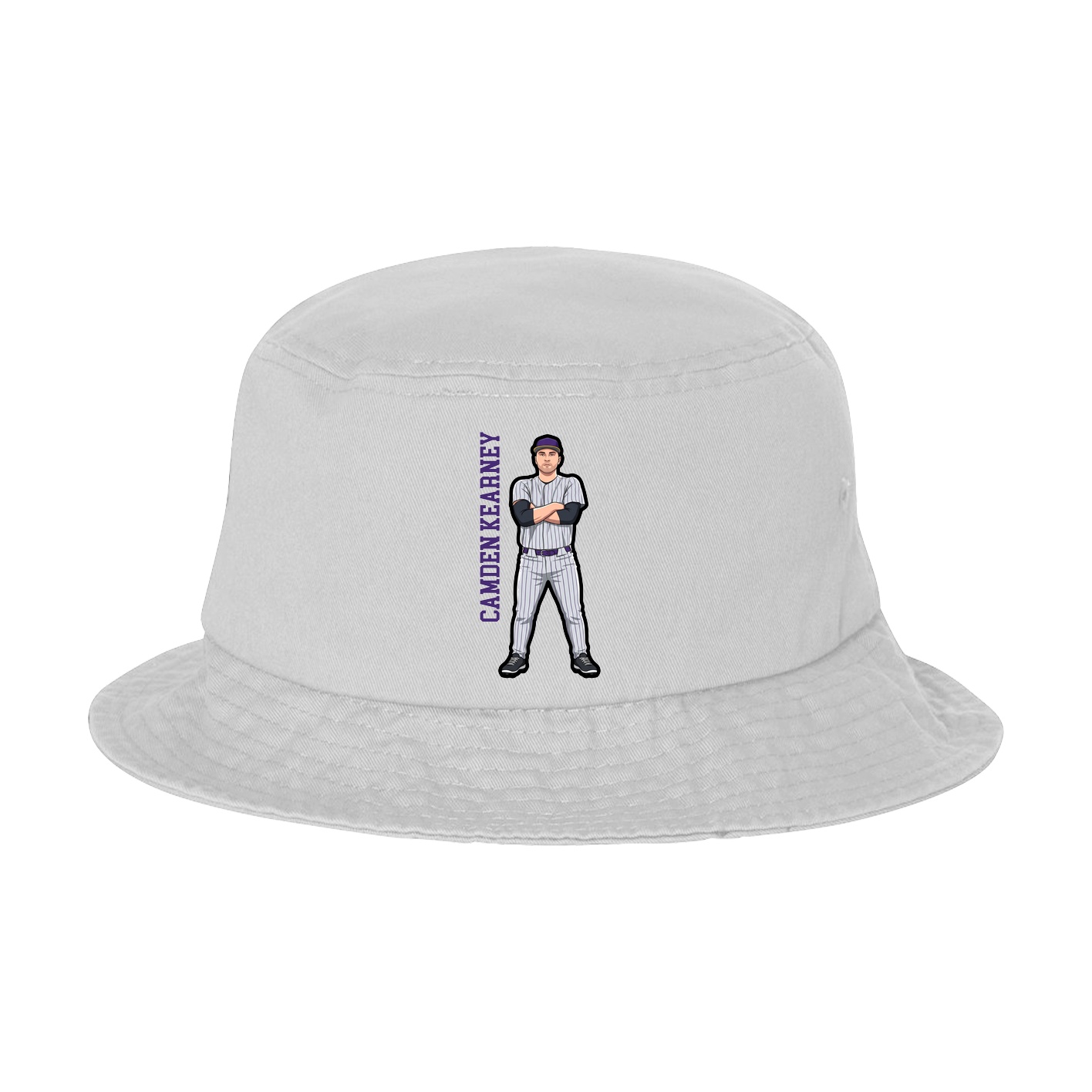 Bucket Cap — Name Vertical in White