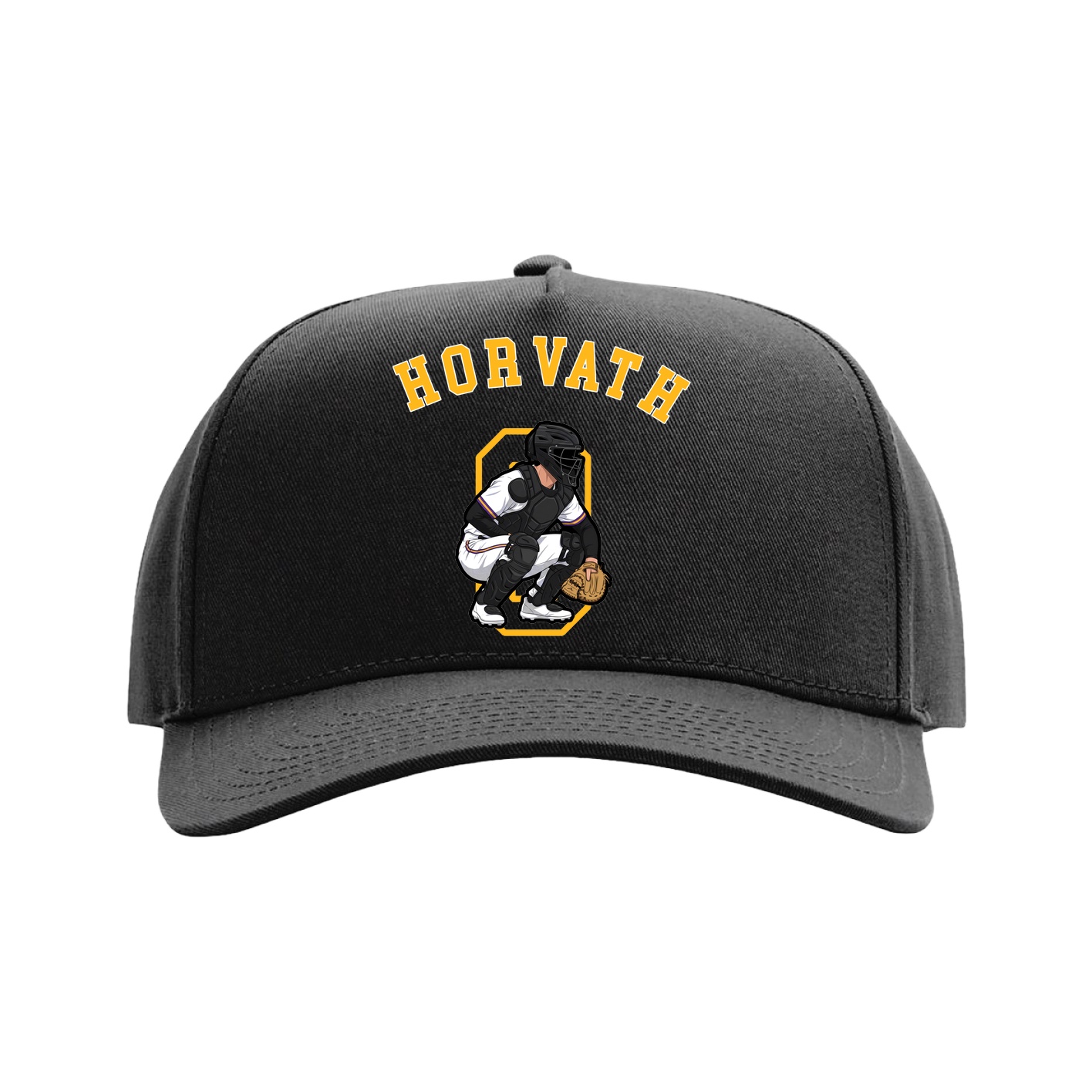 Full Fabric Five-Panel Champ Cap — Shirsey Arch in Black