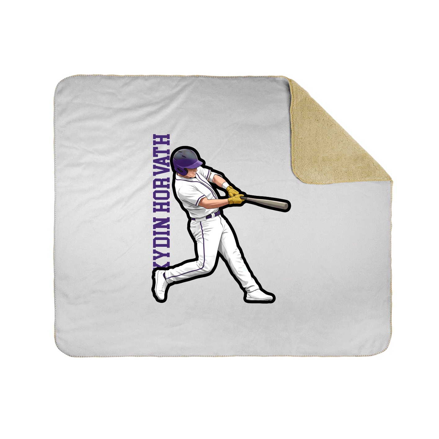 Throw Blanket — Name Vertical in White