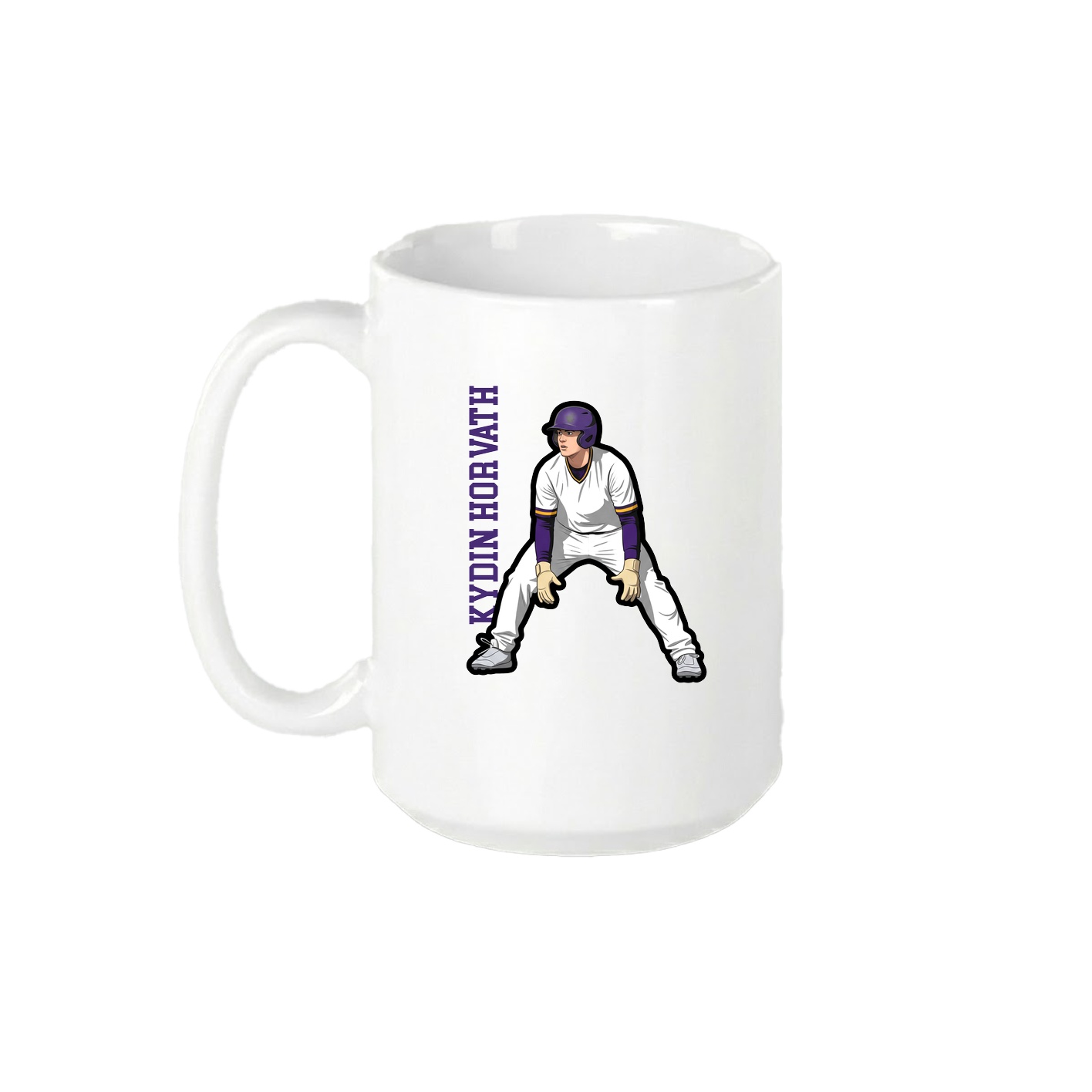 15oz Coffee Mug — Name Vertical in White