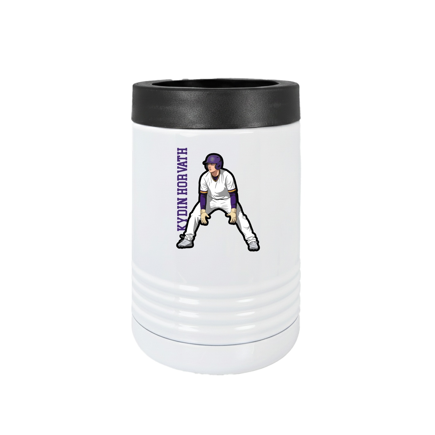 Beverage Holder — Name Vertical in White