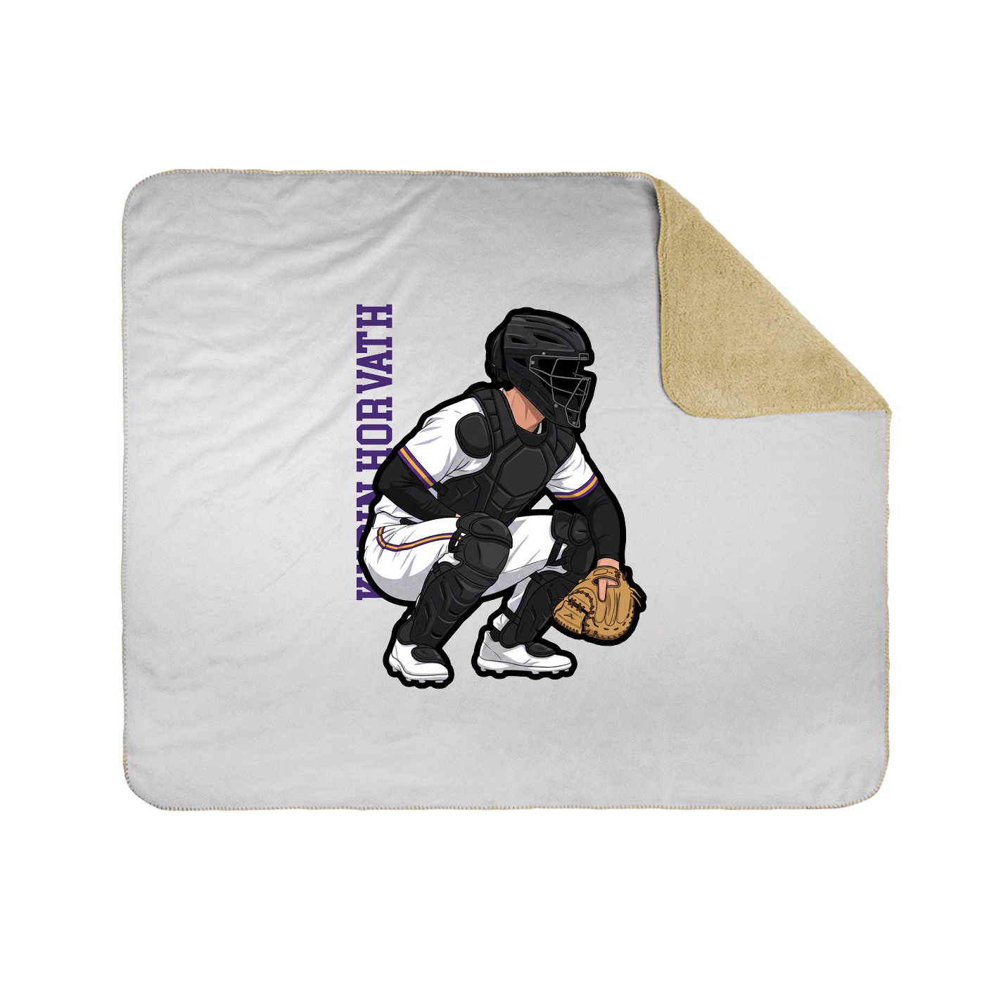 Throw Blanket — Name Vertical in White