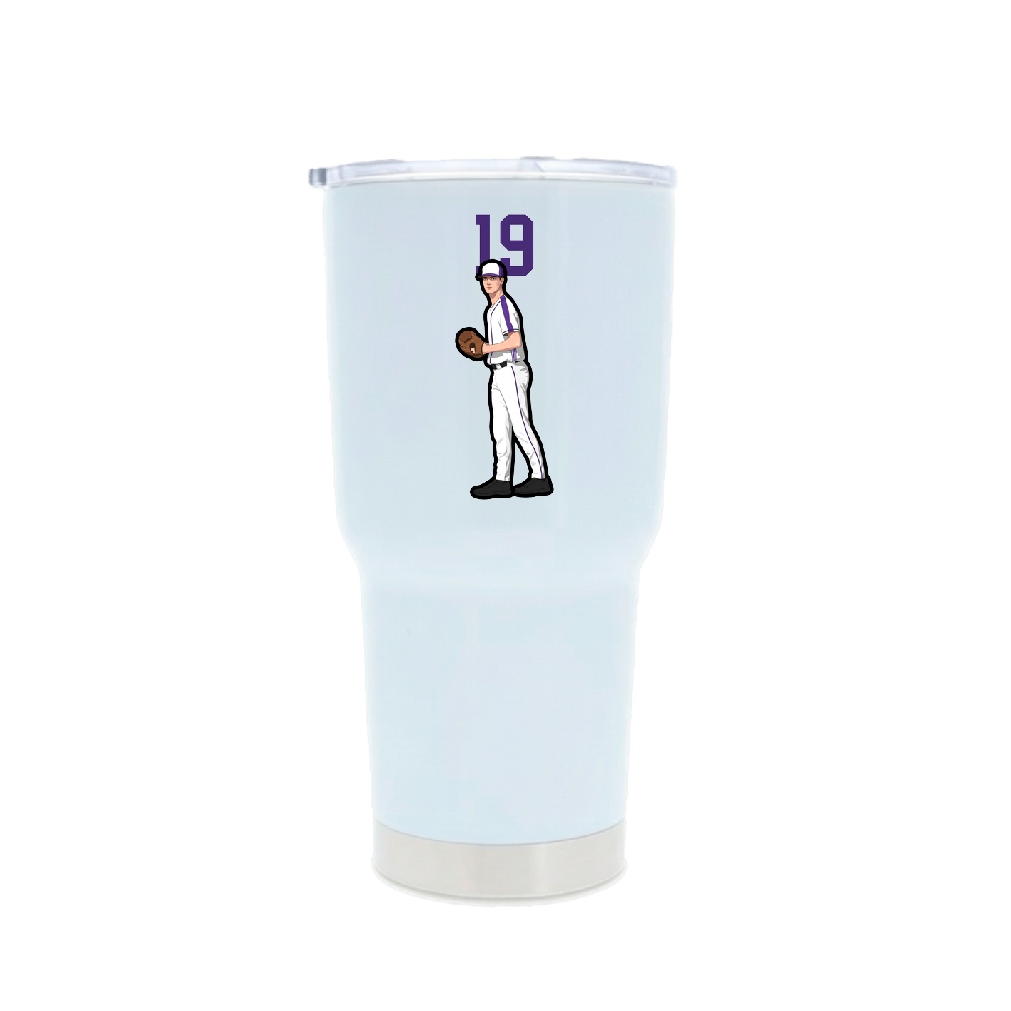 30oz Stainless Steel Tumbler — Number Top in White