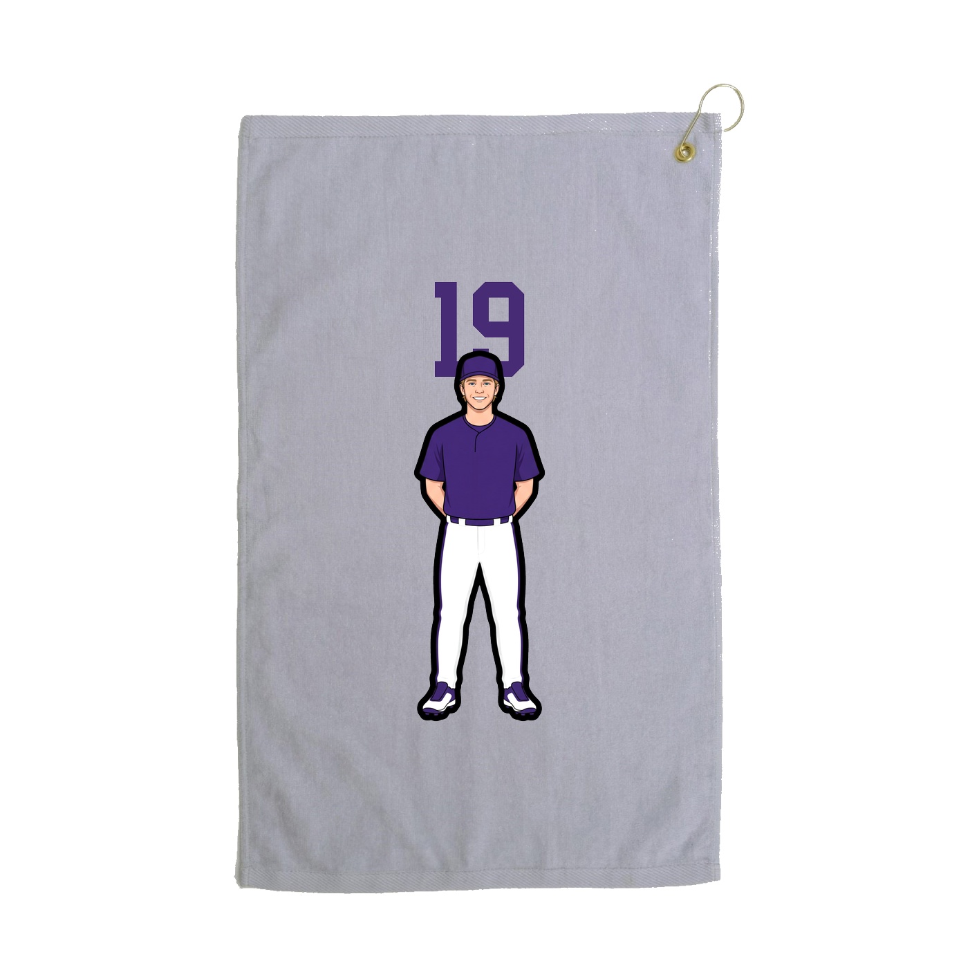 Golf Towel — Number Top in Grey