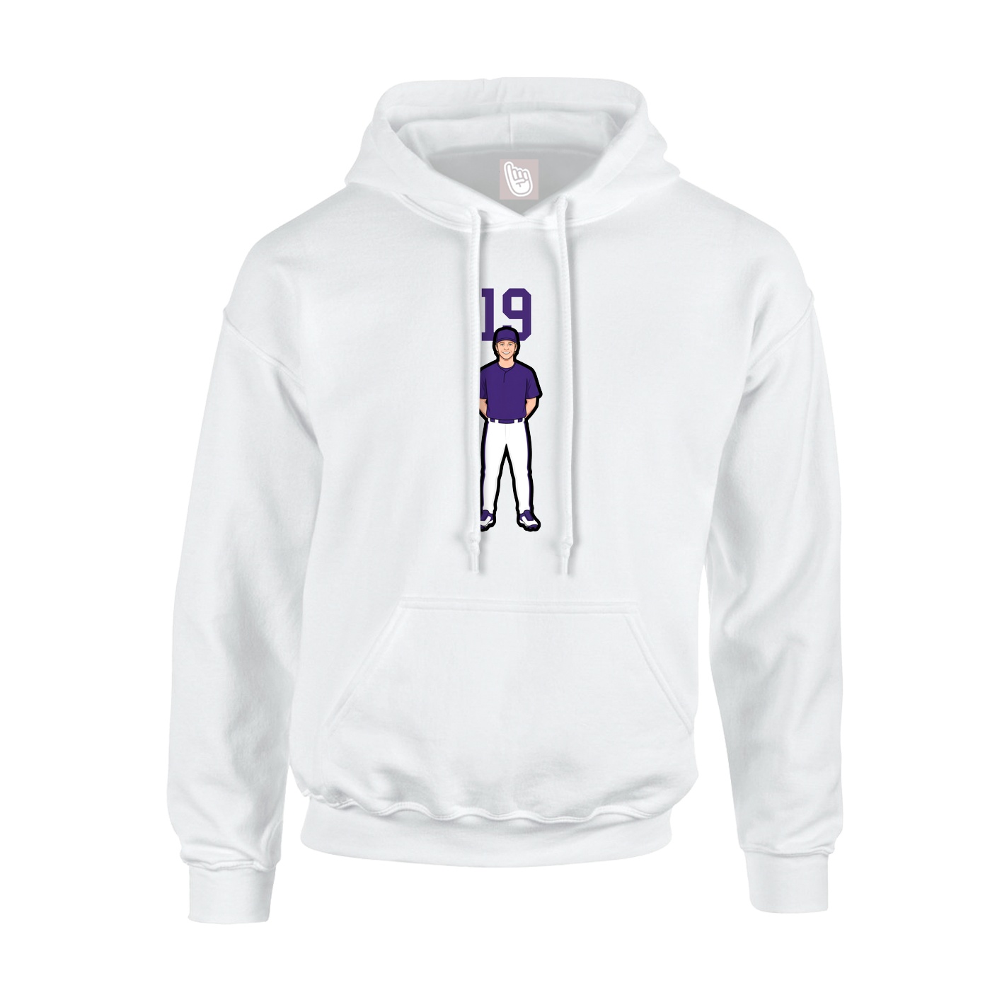 Hoodie — Number Top in White