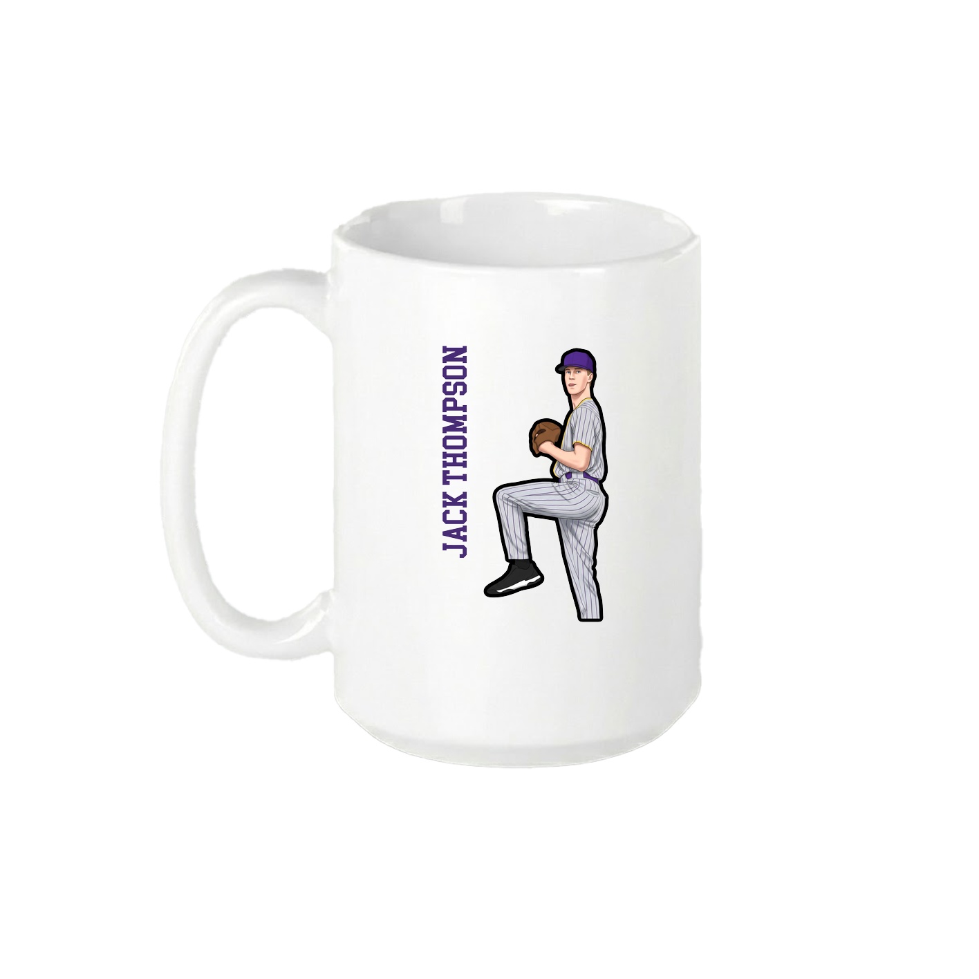 15oz Coffee Mug — Name Vertical in White