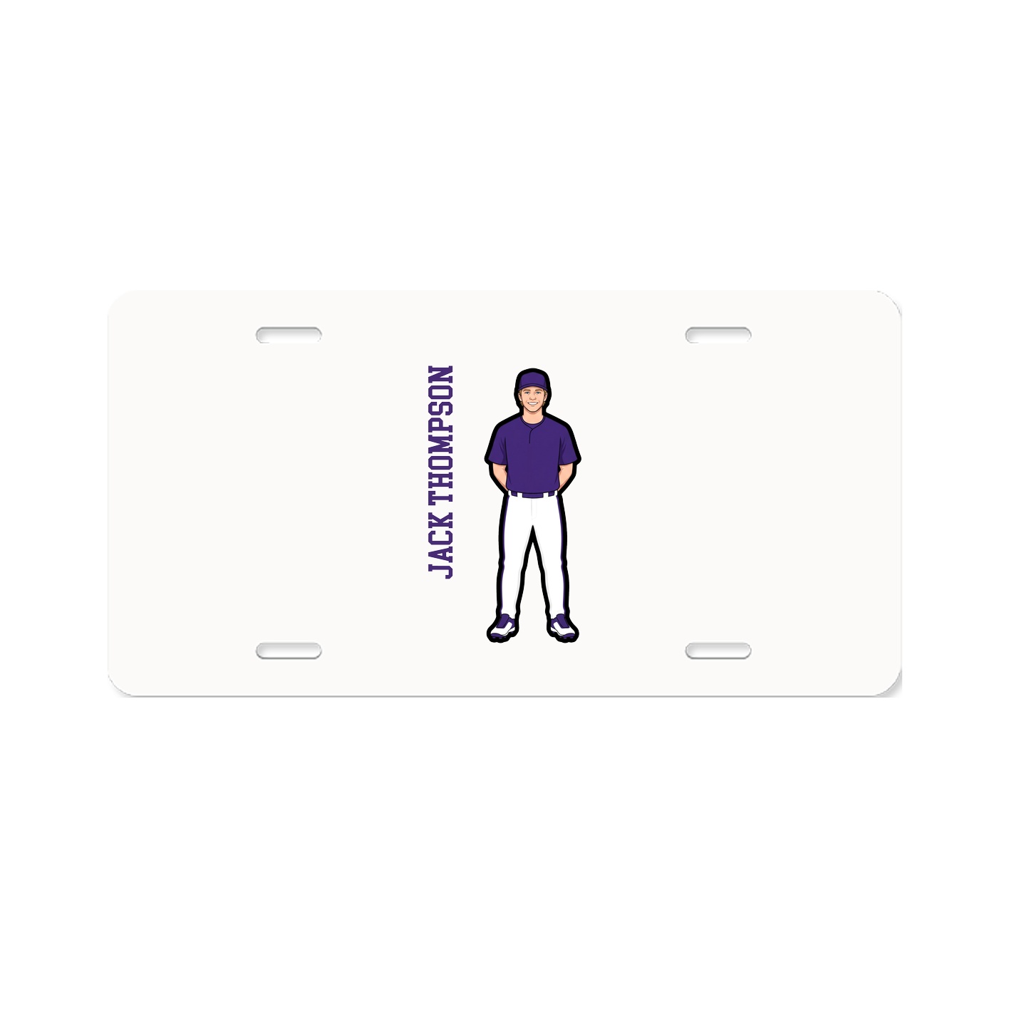 License Plate — Name Vertical in Classic