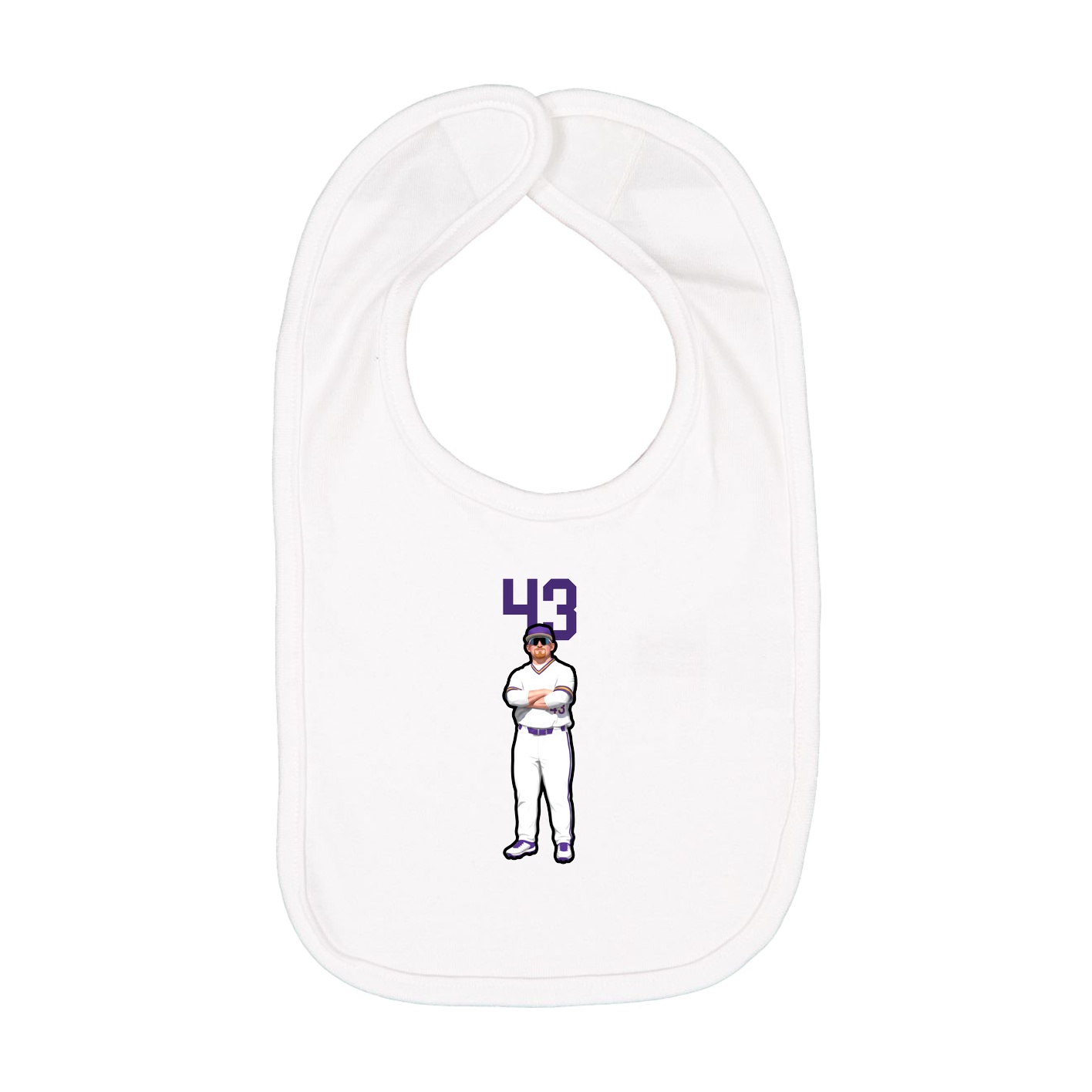 Infant Bib — Number Top in White