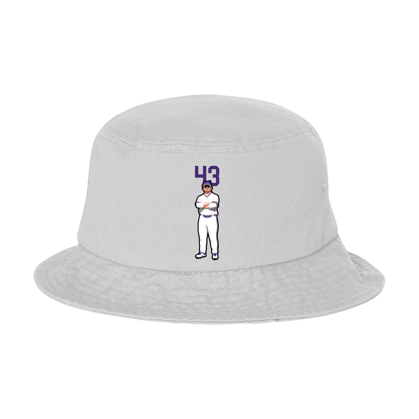 Bucket Cap — Number Top in White
