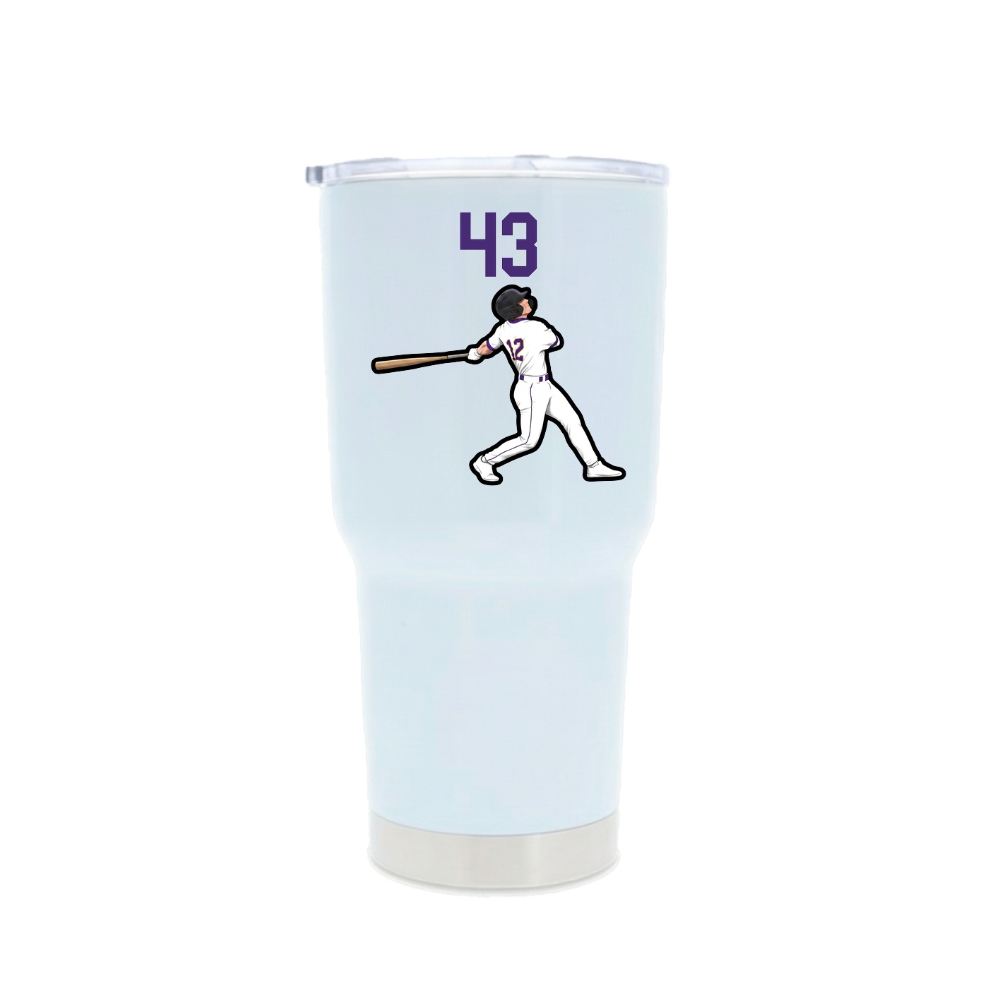 30oz Stainless Steel Tumbler — Number Top in White