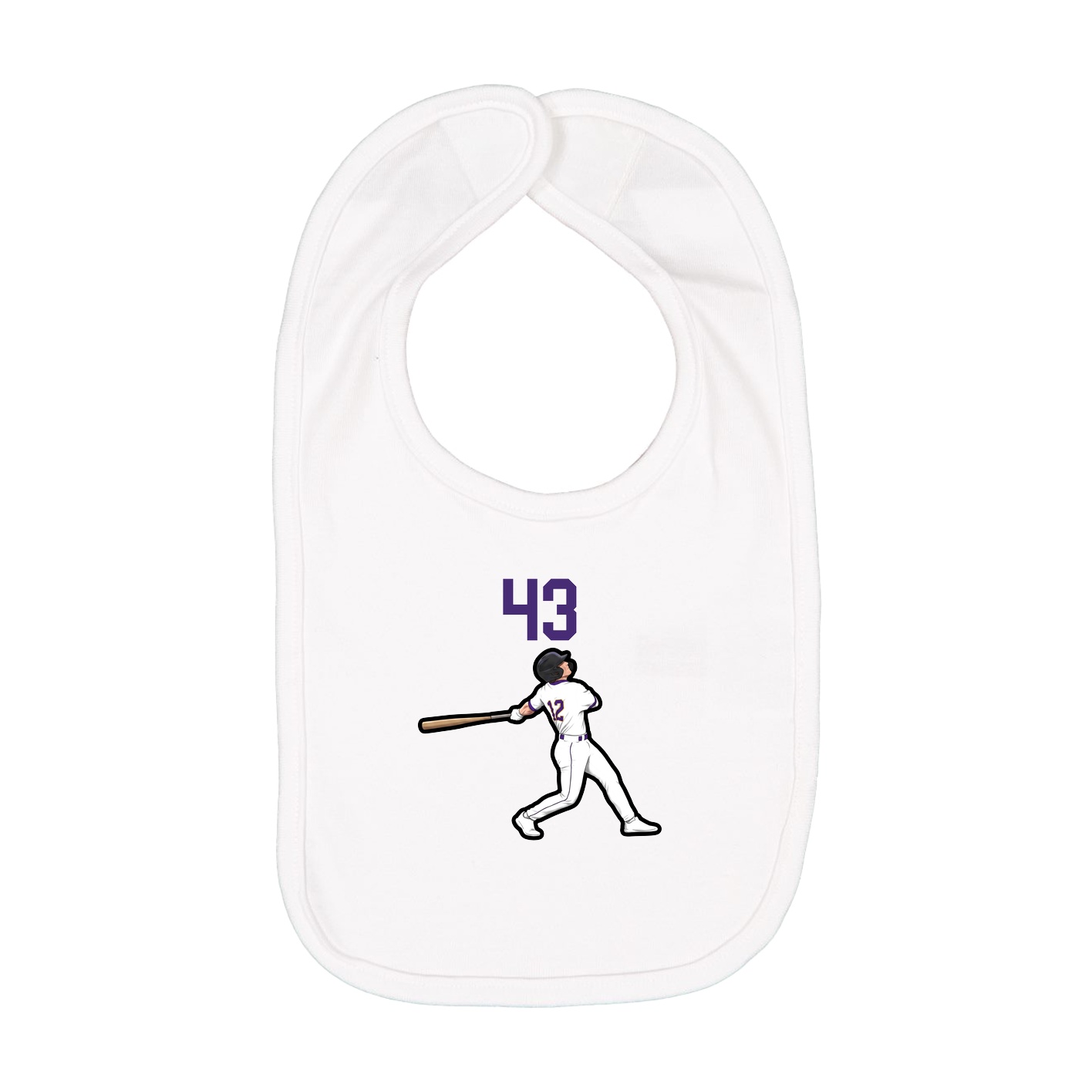 Infant Bib — Number Top in White