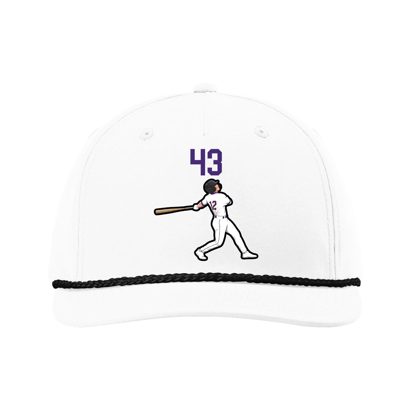 Five-Panel Classic Rope Cap — Number Top in White