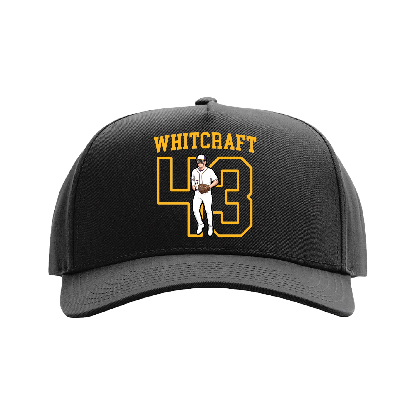 Full Fabric Five-Panel Champ Cap — Shirsey in Black