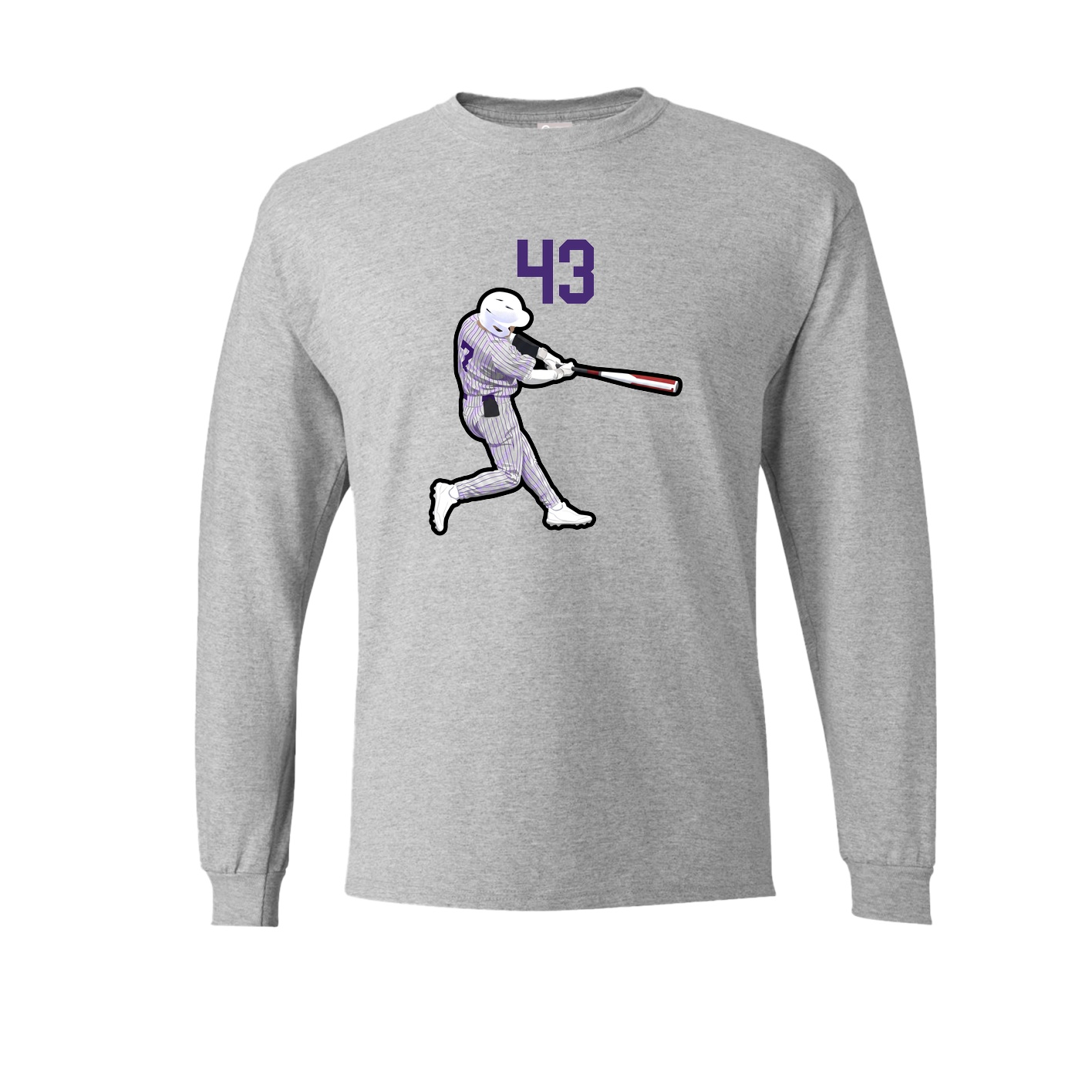 Long Sleeve Tee — Number Top in Grey
