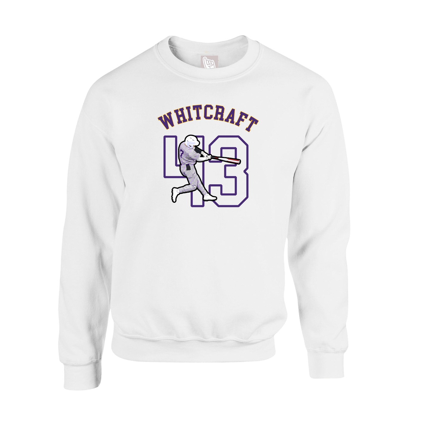 Fleece Crew — Shirsey Arch in White