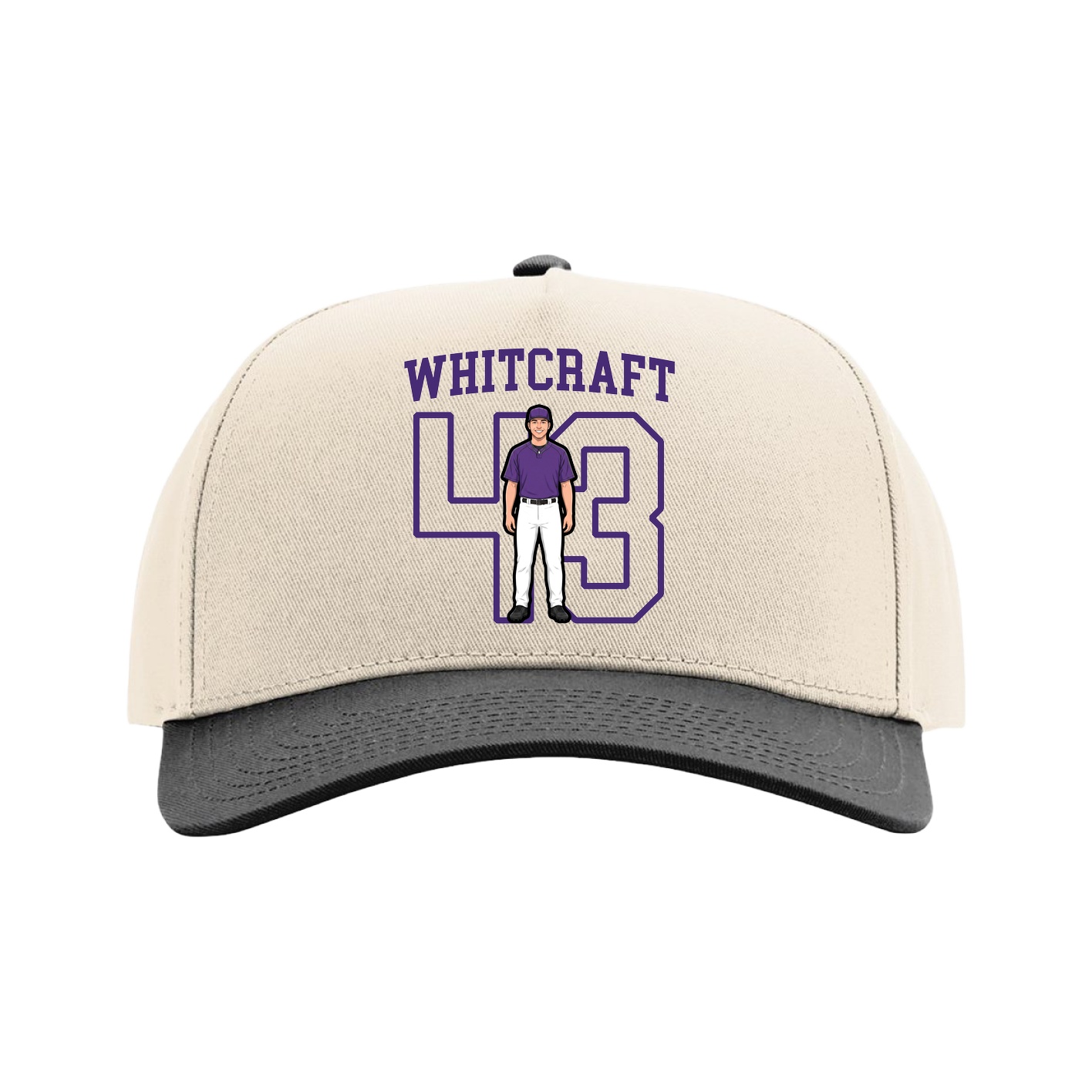 Full Fabric Five-Panel Champ Cap — Shirsey in Cream/Black