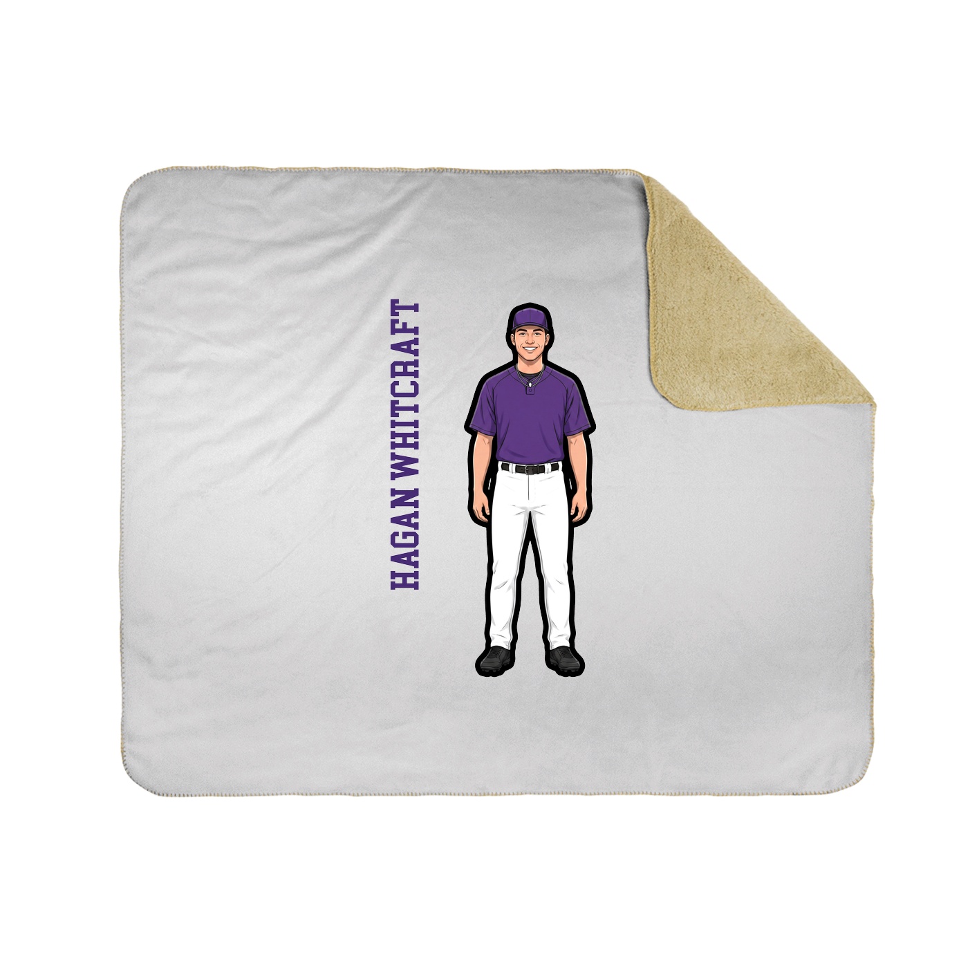 Throw Blanket — Name Vertical in White