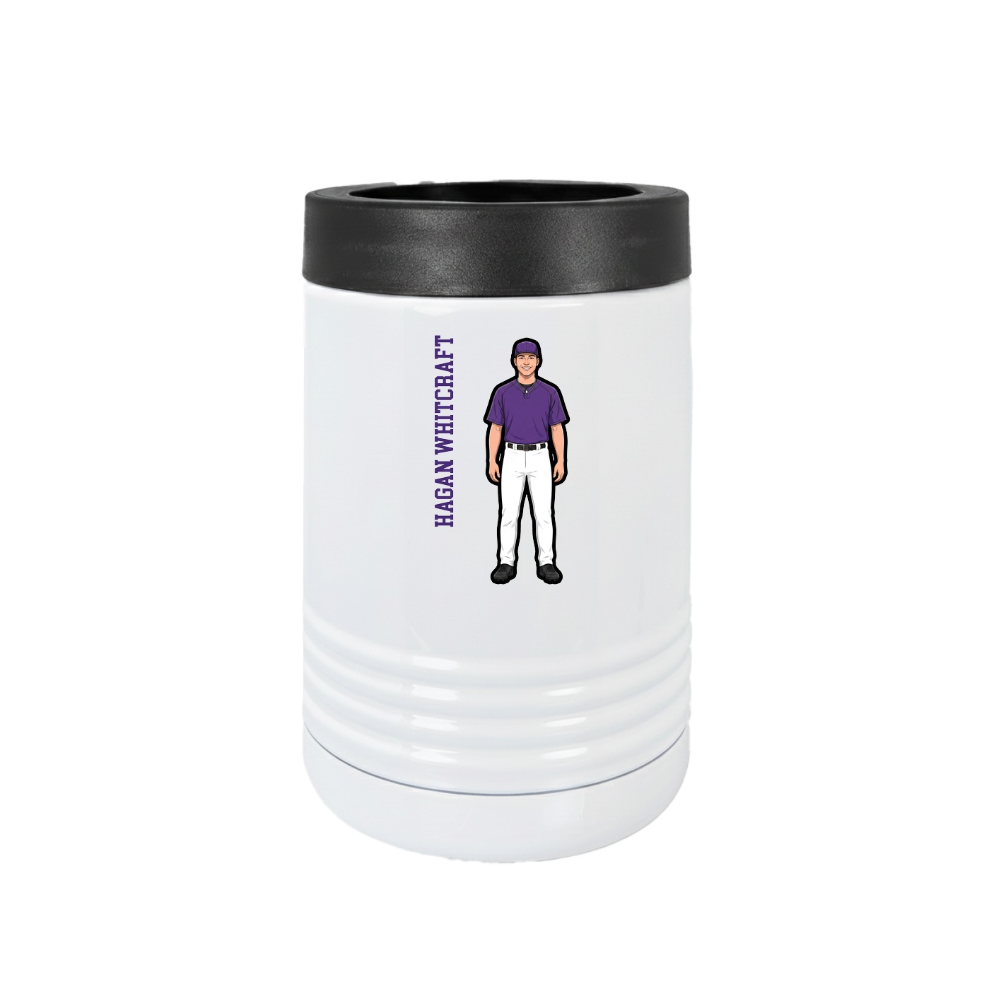 Beverage Holder — Name Vertical in White