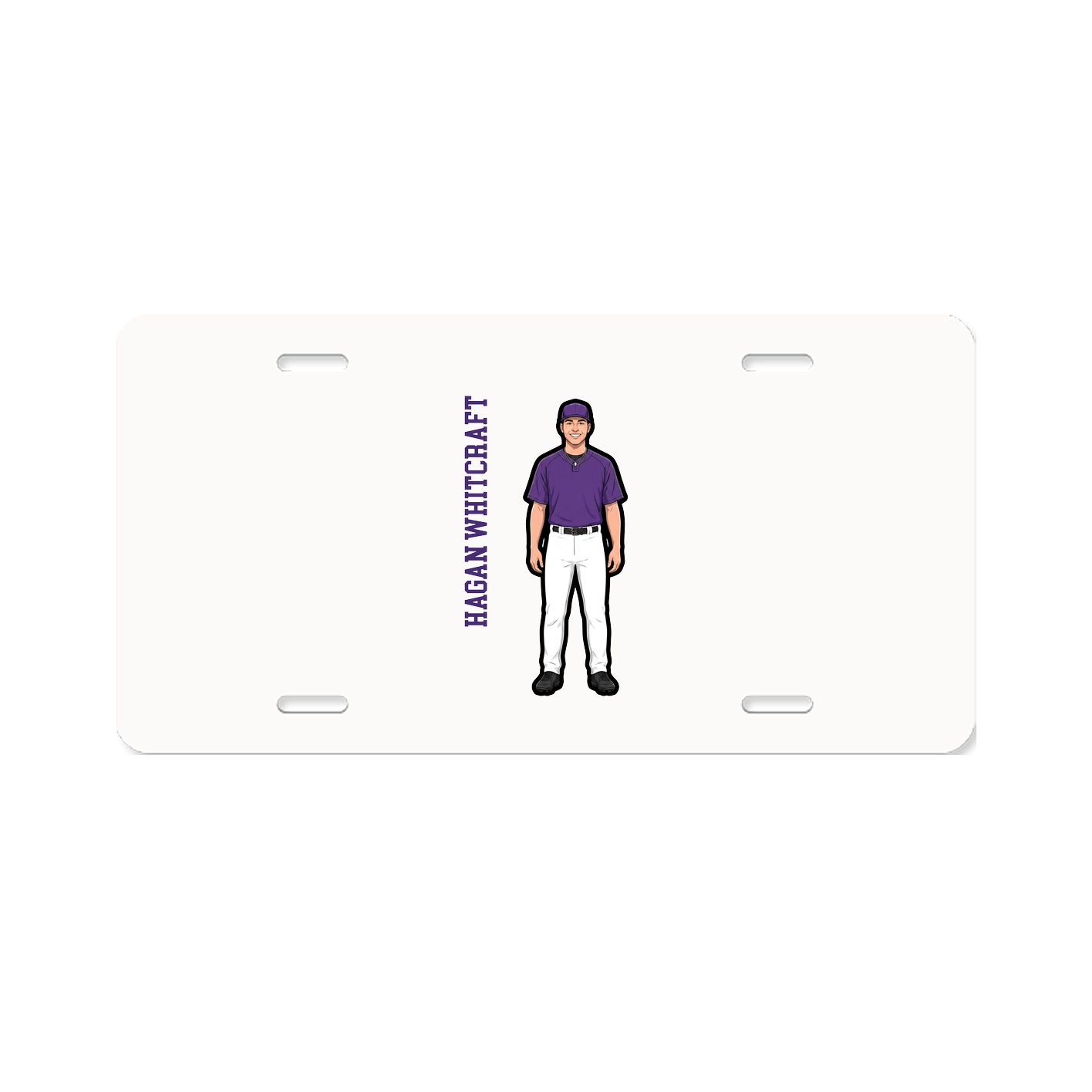 License Plate — Name Vertical in Classic