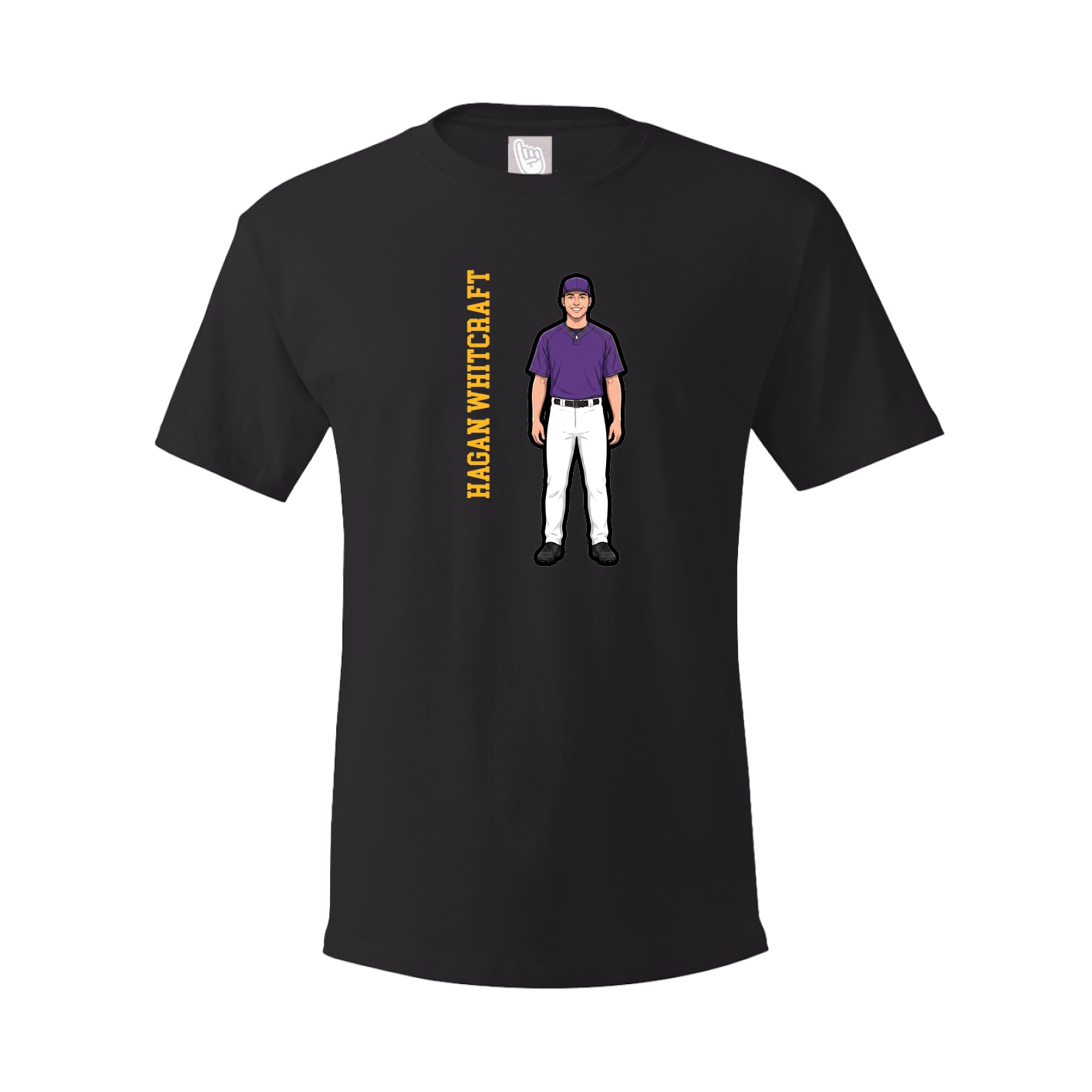 Youth Tee — Name Vertical in Black