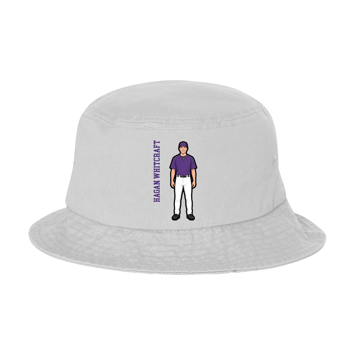 Bucket Cap — Name Vertical in White