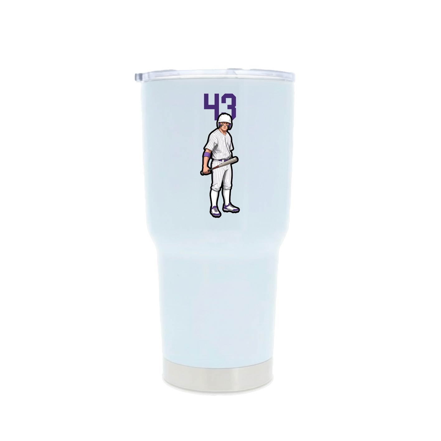 30oz Stainless Steel Tumbler — Number Top in White