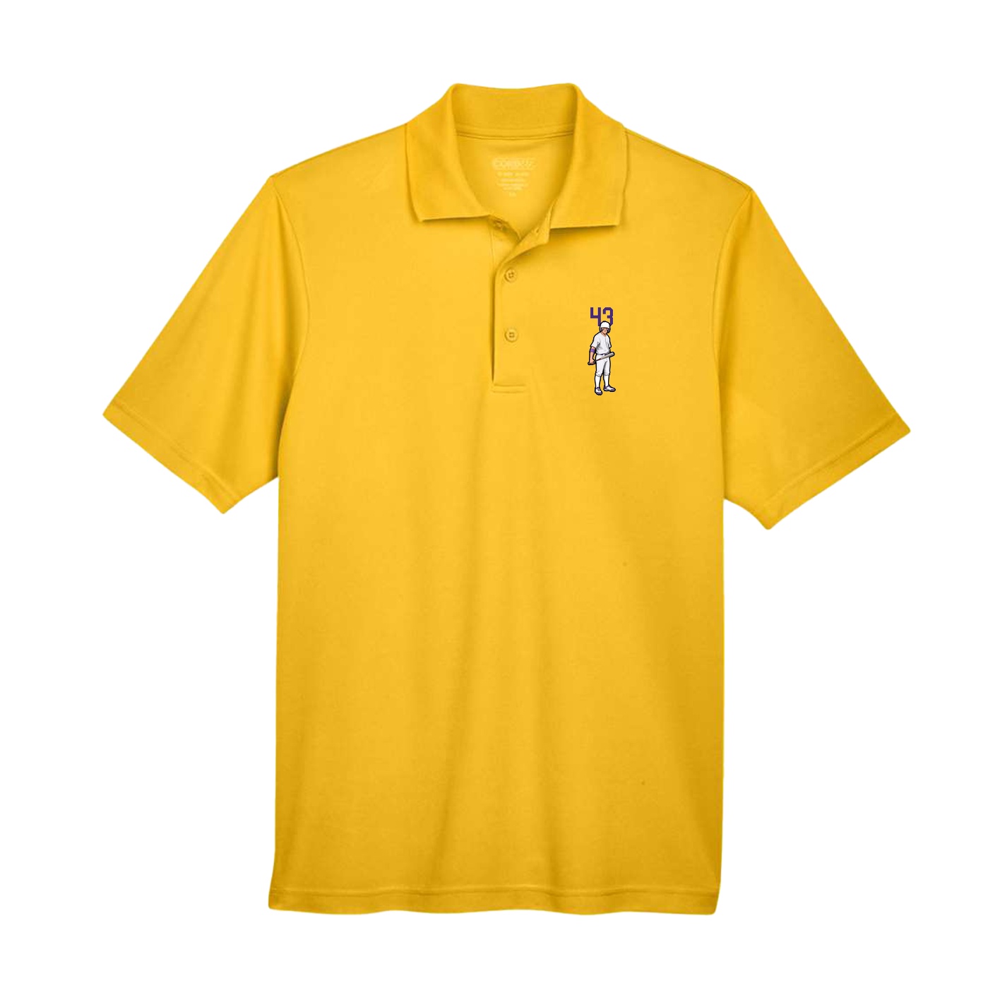 Performance Polo — Number Top in Gold