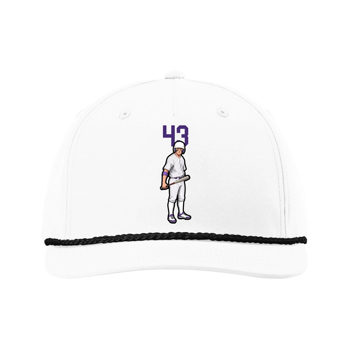 Five-Panel Classic Rope Cap — Number Top in White