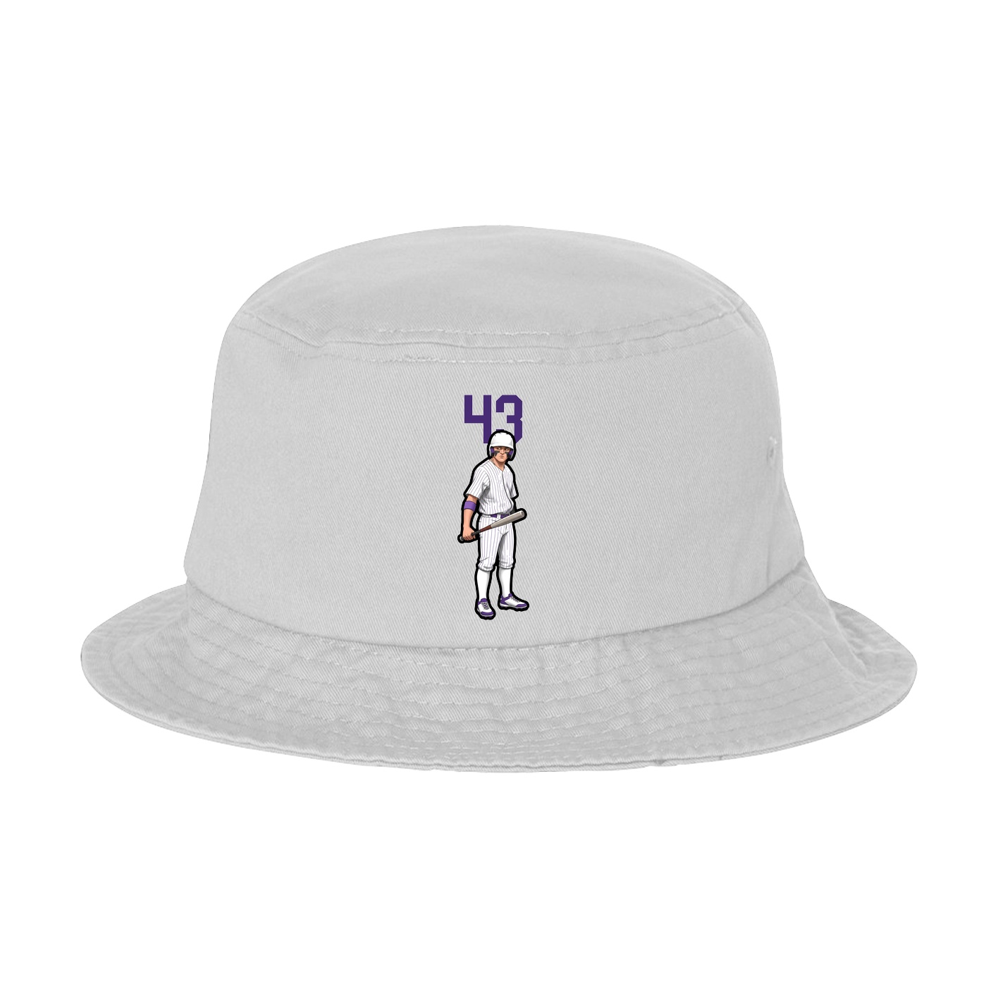 Bucket Cap — Number Top in White