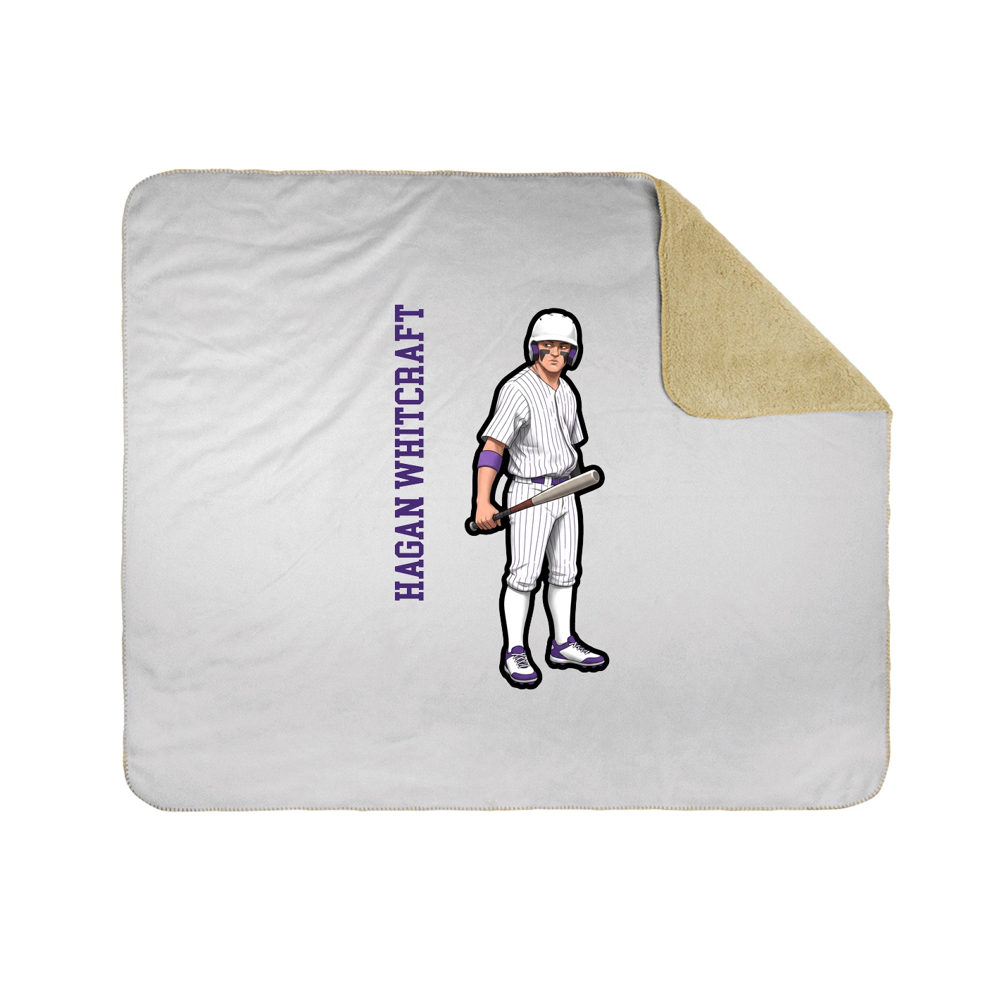 Throw Blanket — Name Vertical in White