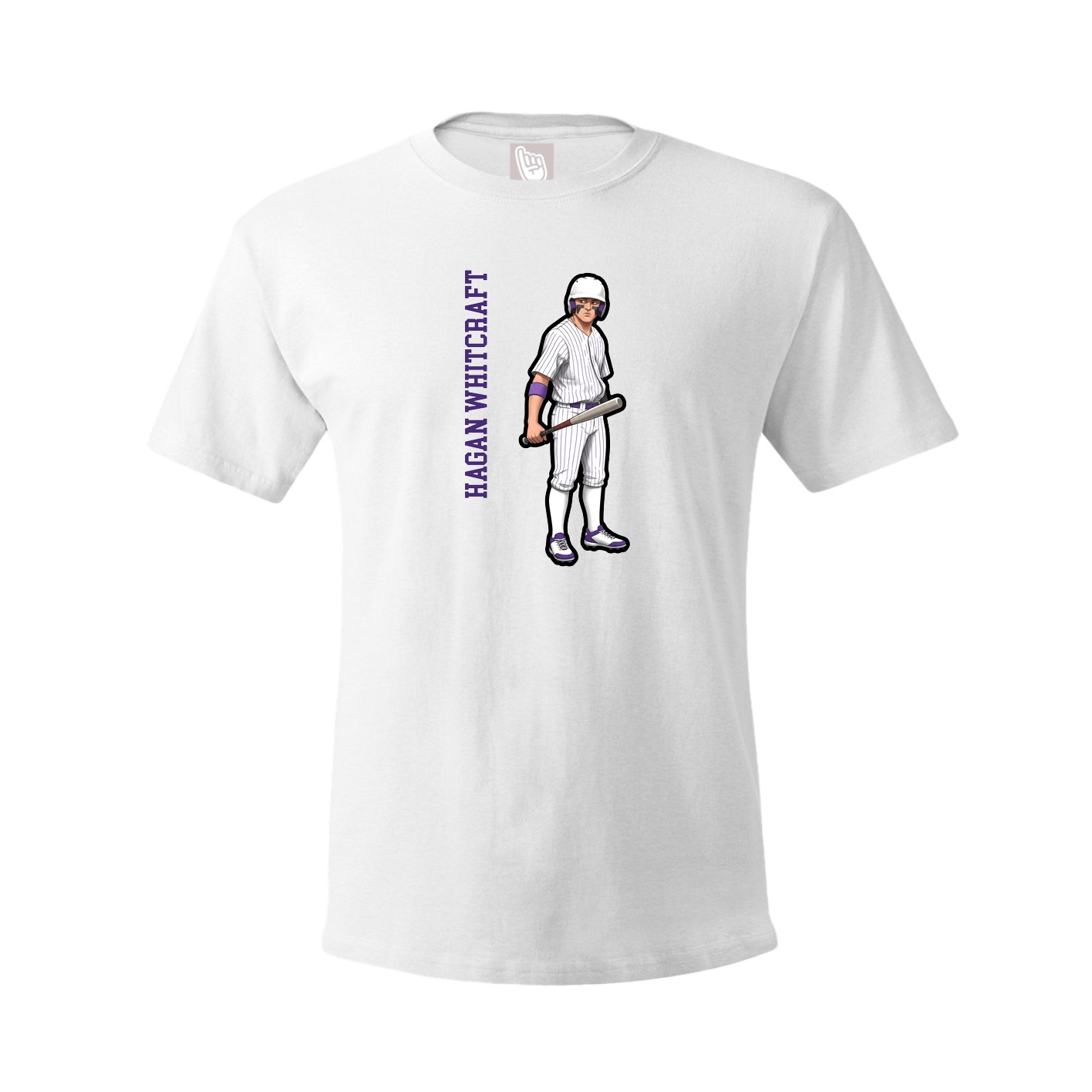 Youth Tee — Name Vertical in White