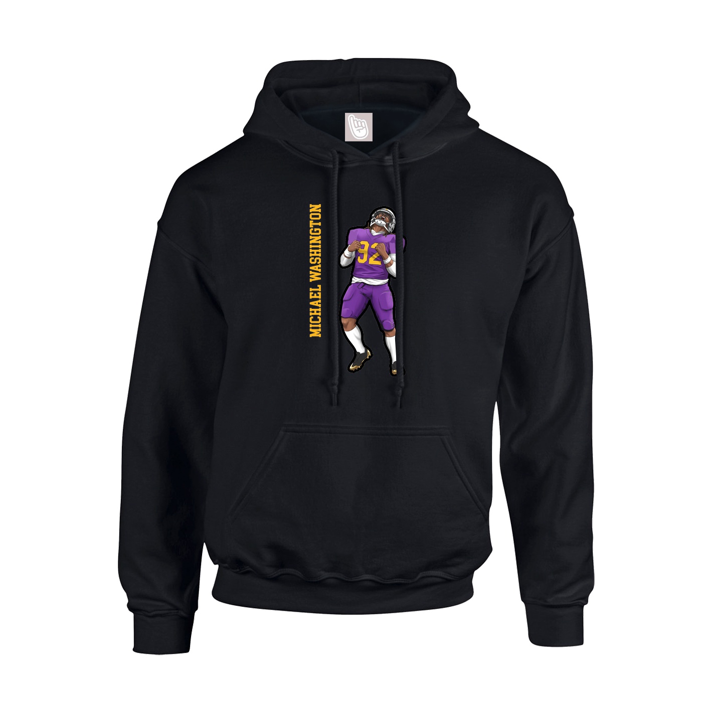 Youth Hoodie — Name Vertical in Black