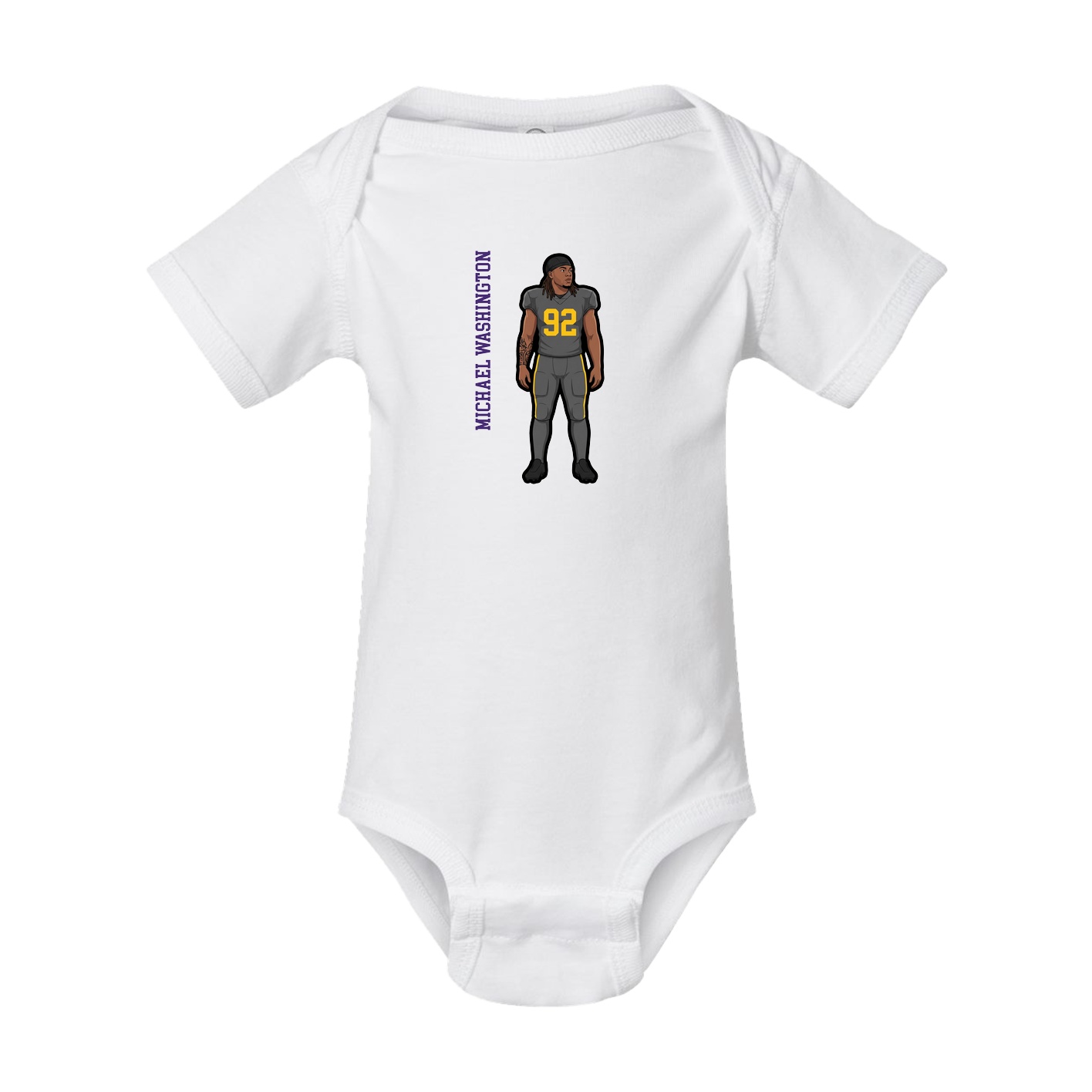 Baby Onesie — Name Vertical in White