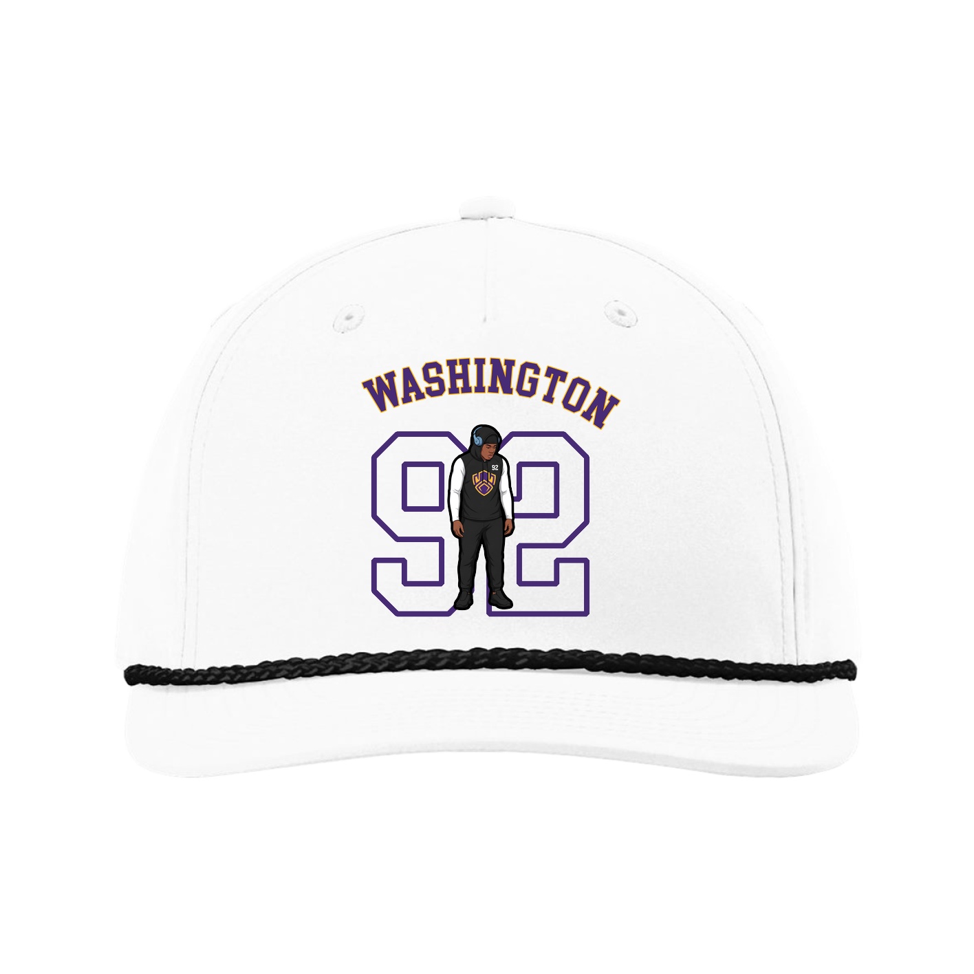 Five-Panel Classic Rope Cap — Shirsey Arch in White