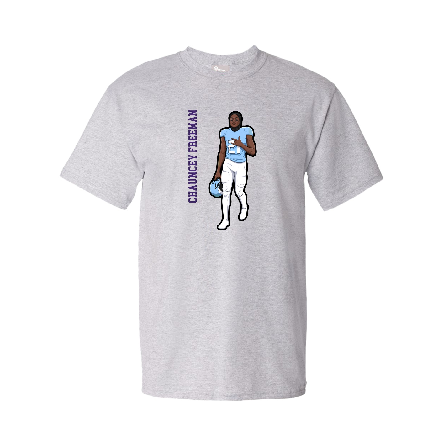 Tee — Name Vertical in Grey