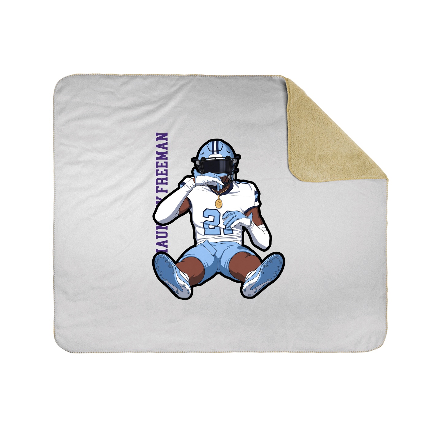 Throw Blanket — Name Vertical in White