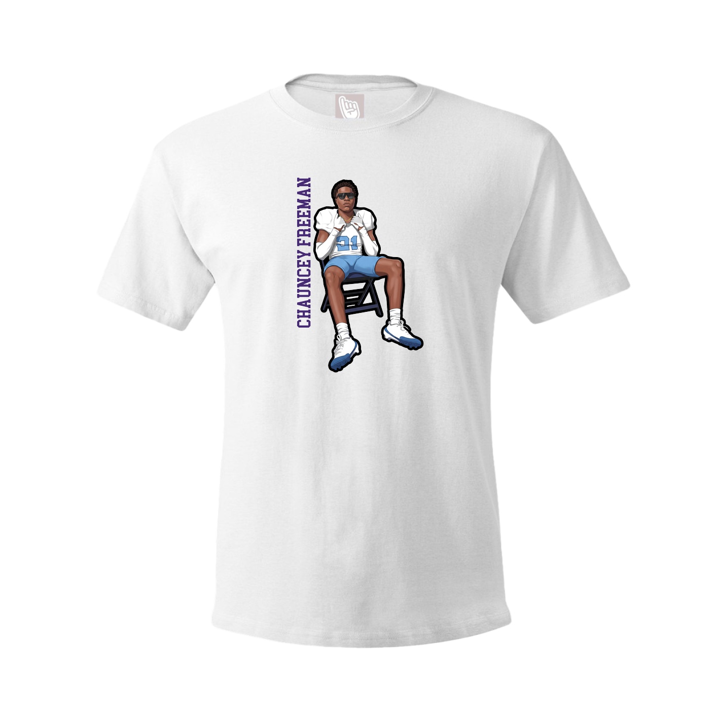 Youth Tee — Name Vertical in White