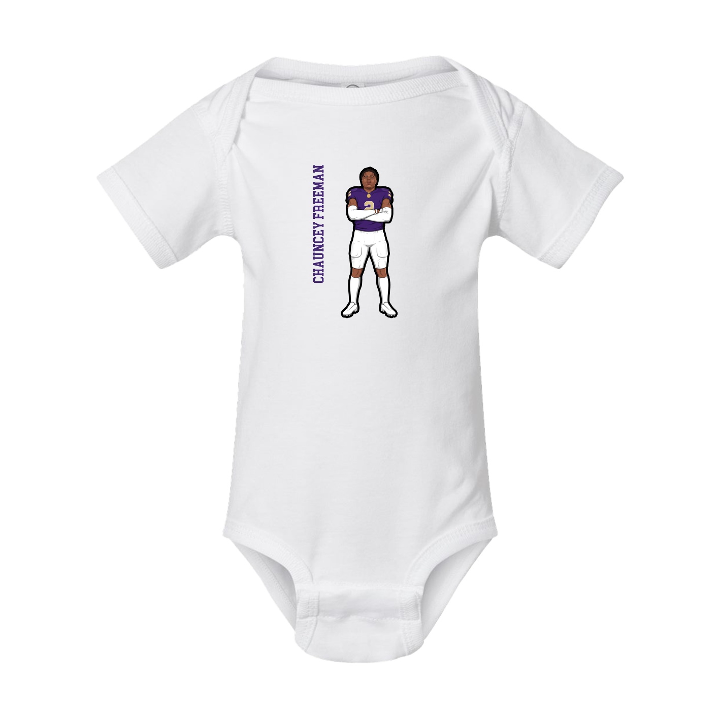 Baby Onesie — Name Vertical in White